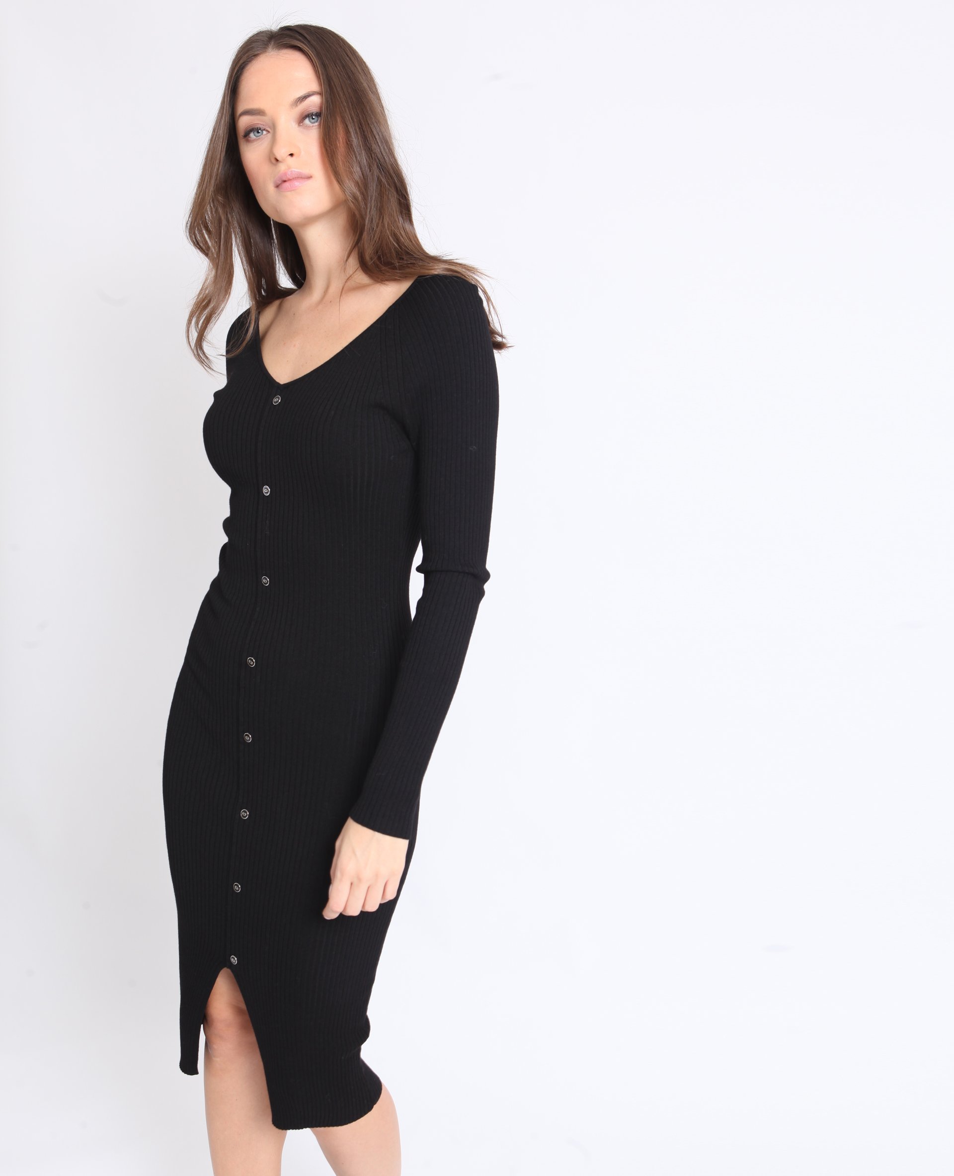 Robe longue bouton on sale