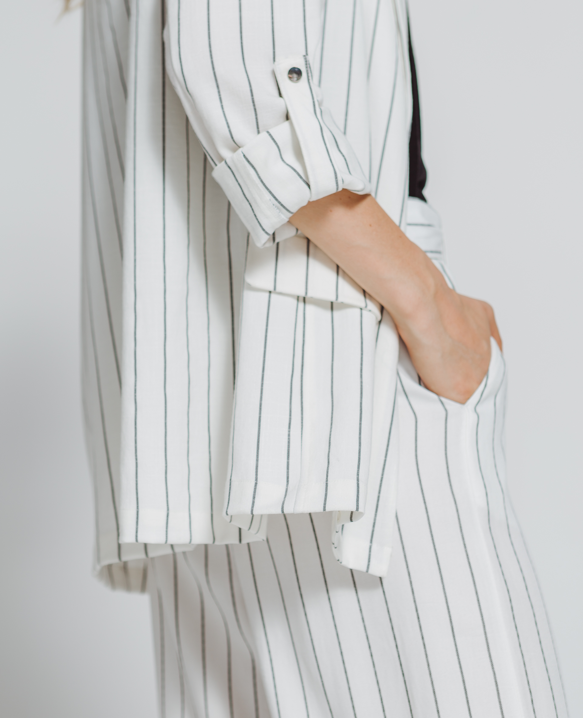 Veste blazer à rayures écru - Pimkie