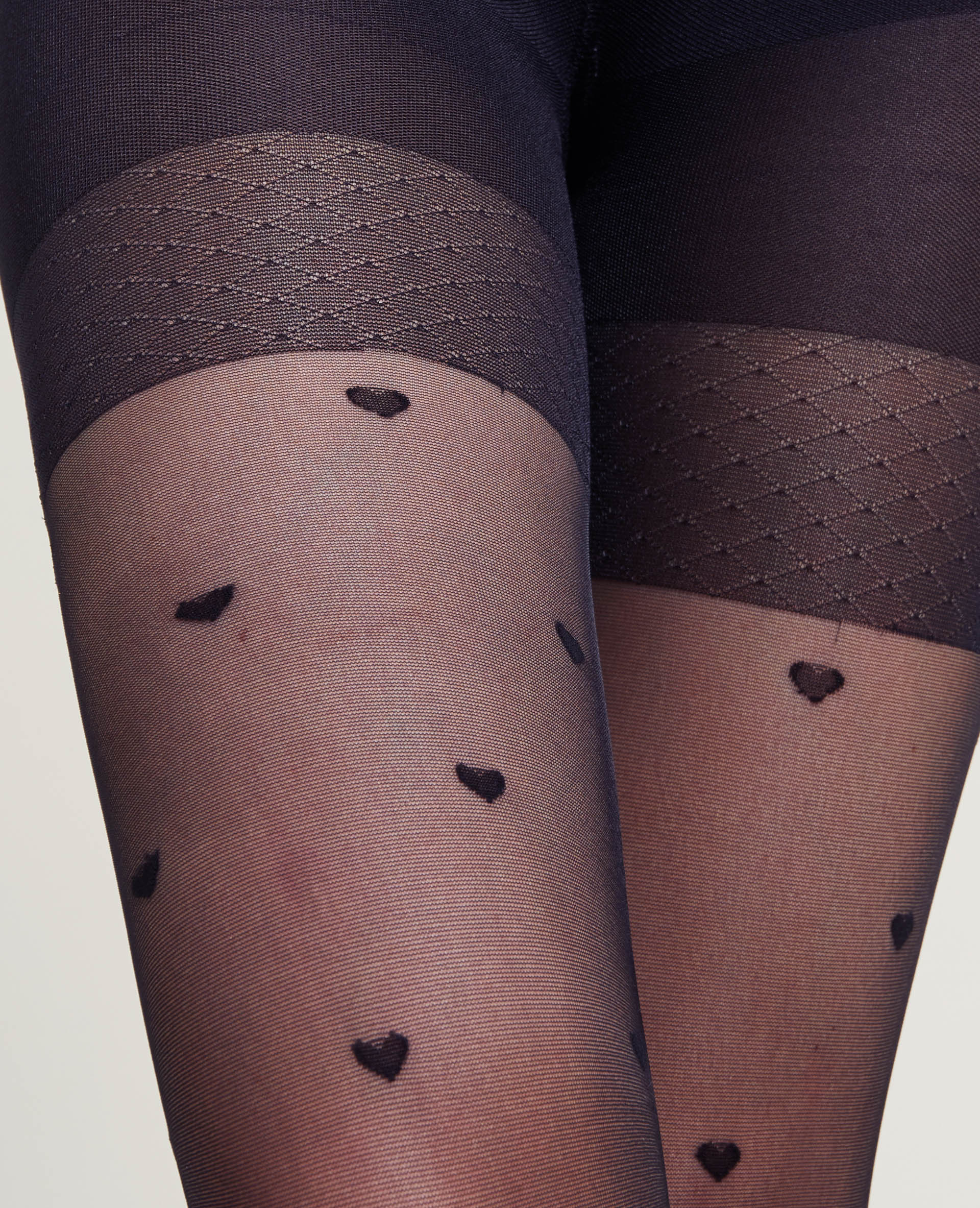 Collants push up "cœurs" noir - Pimkie