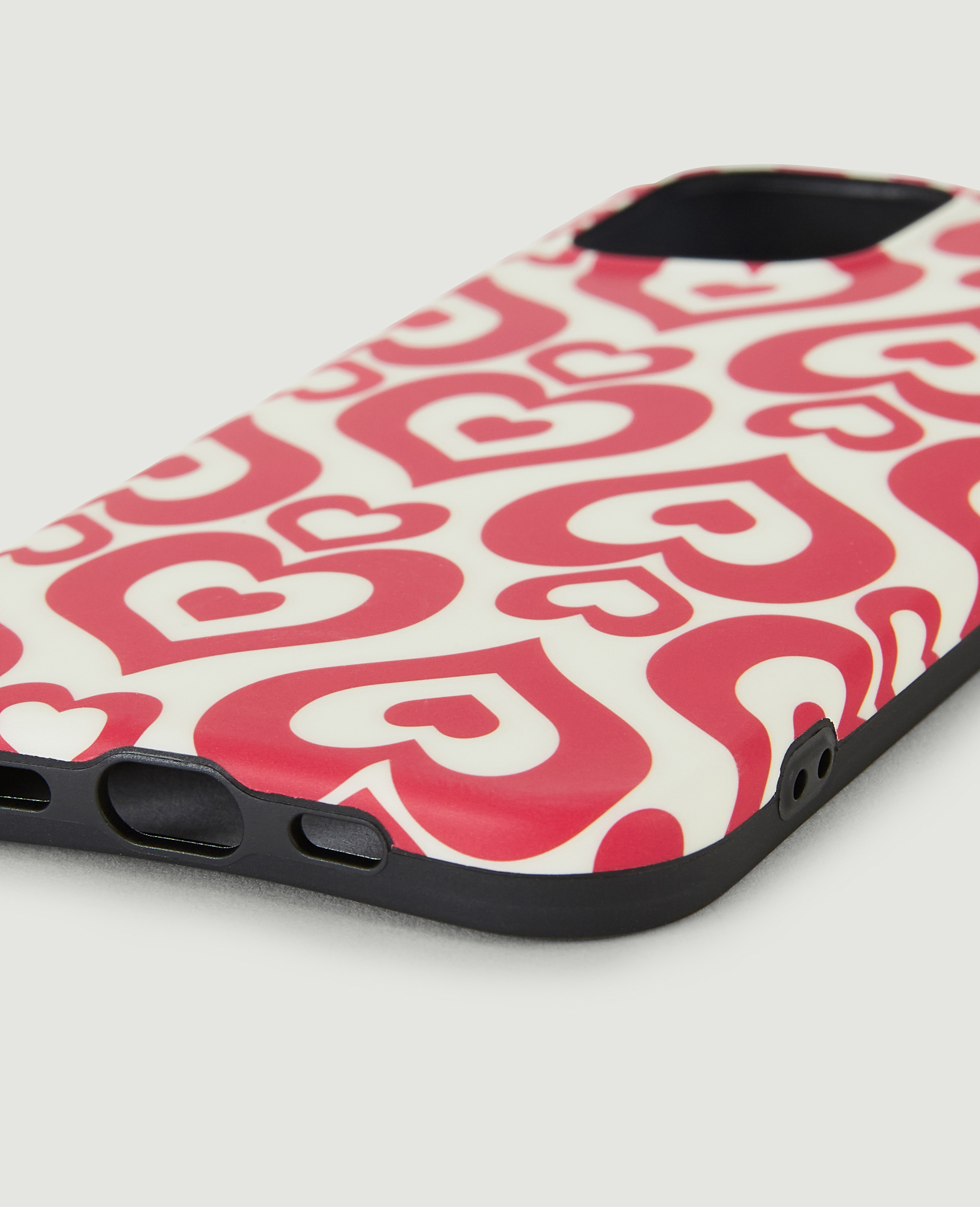 Coque iPhone "cœurs" rouge - Pimkie