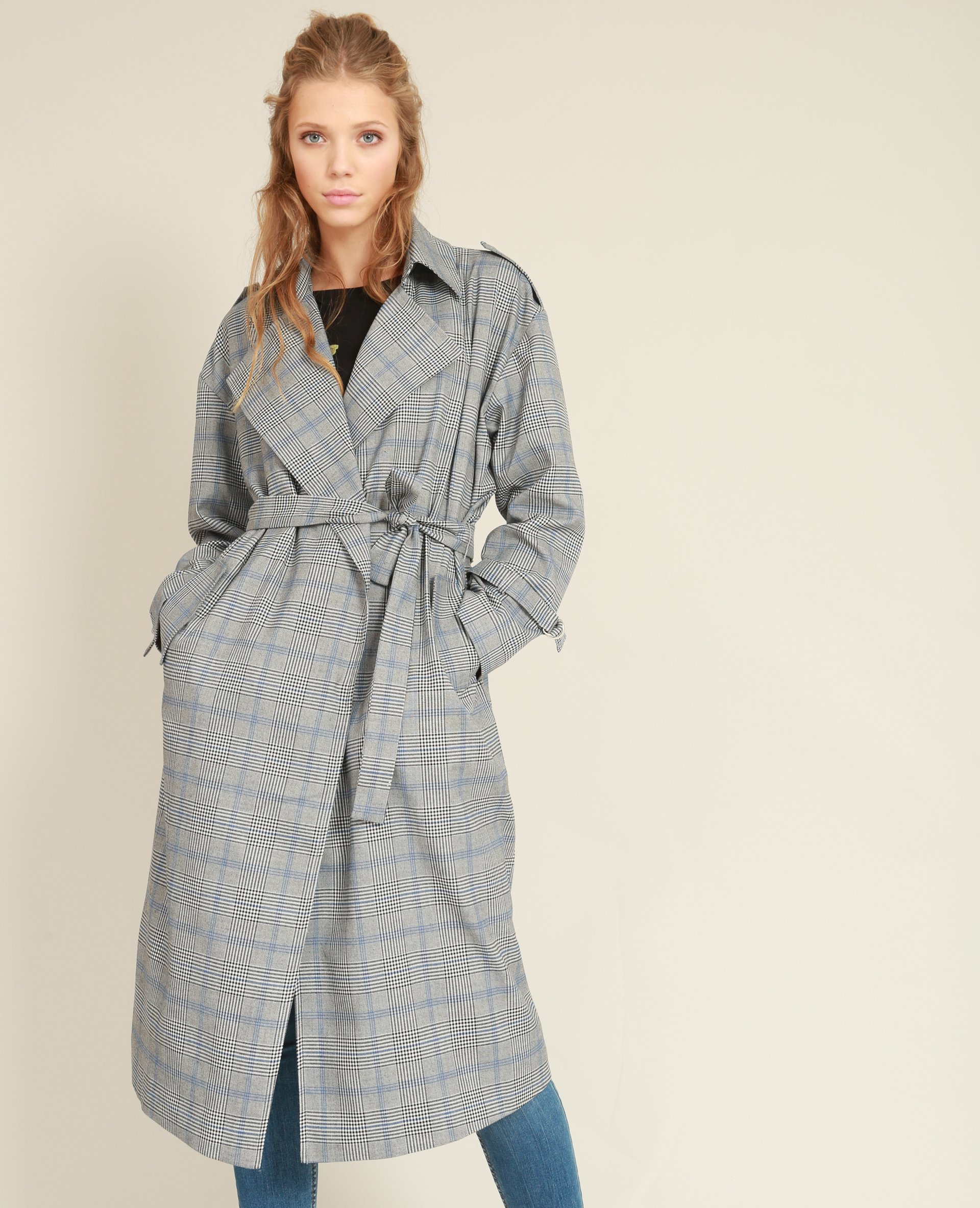 Trench femme carreaux new arrivals