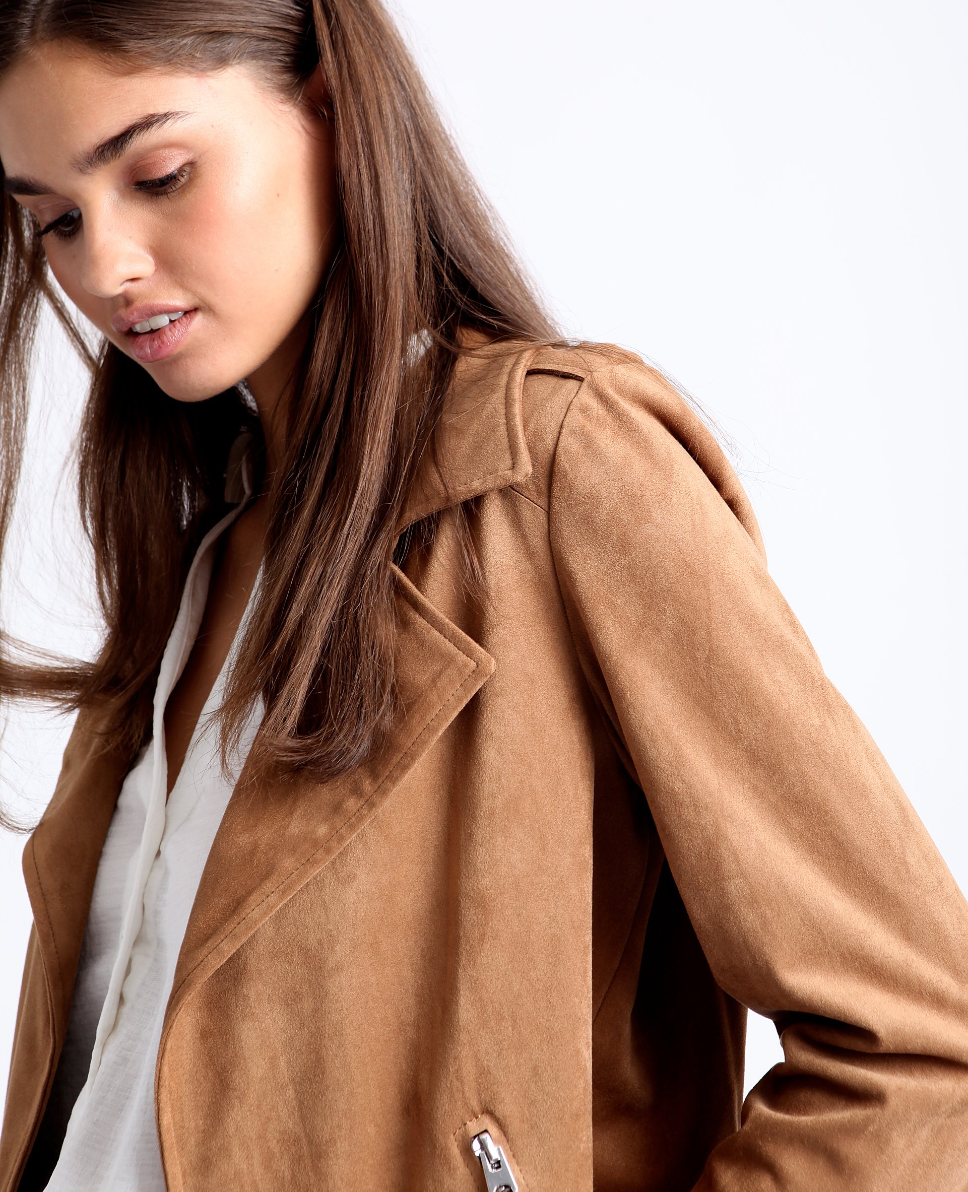 Veste suedine femme 2025 camel