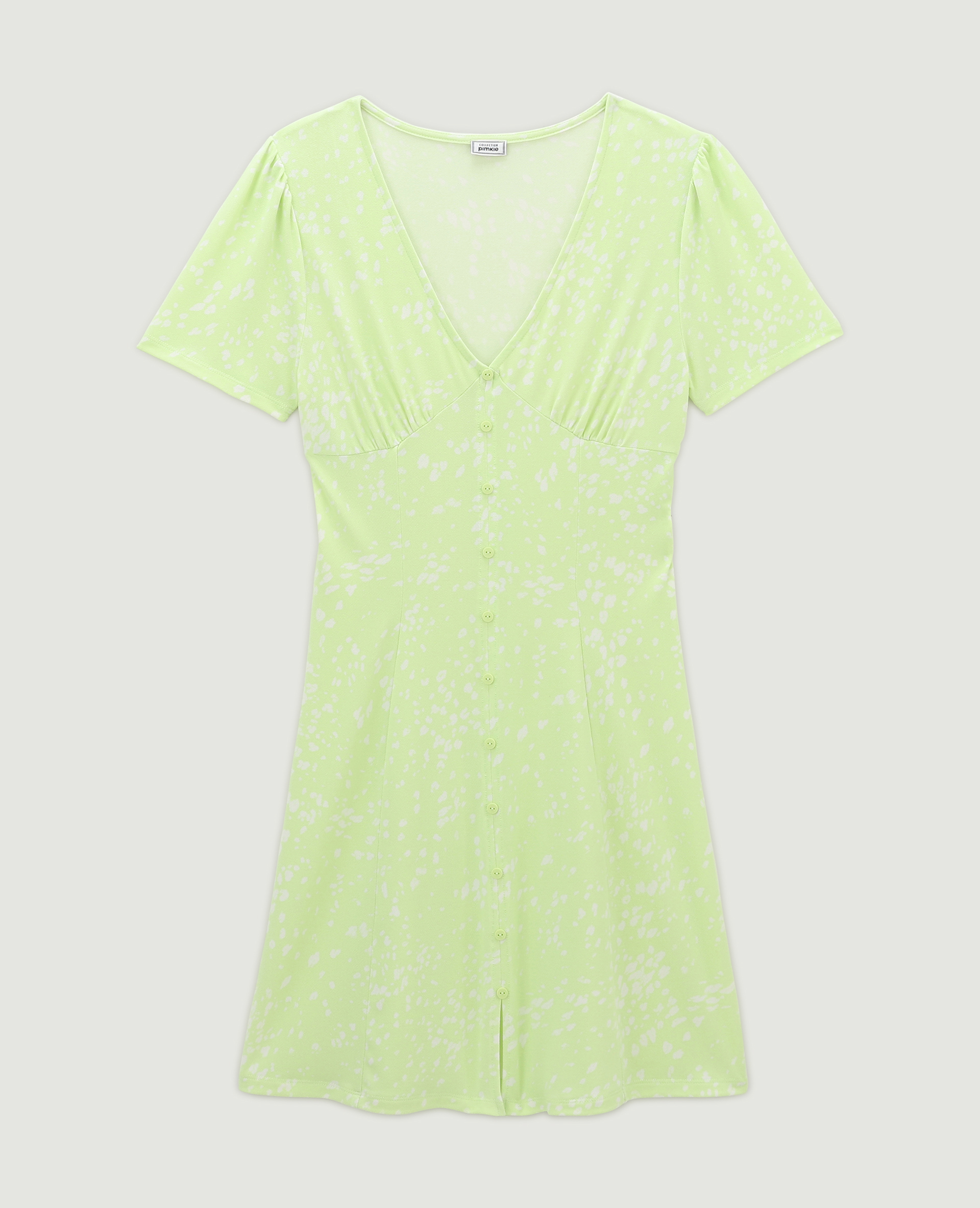 Robe courte avec boutons vert - Pimkie