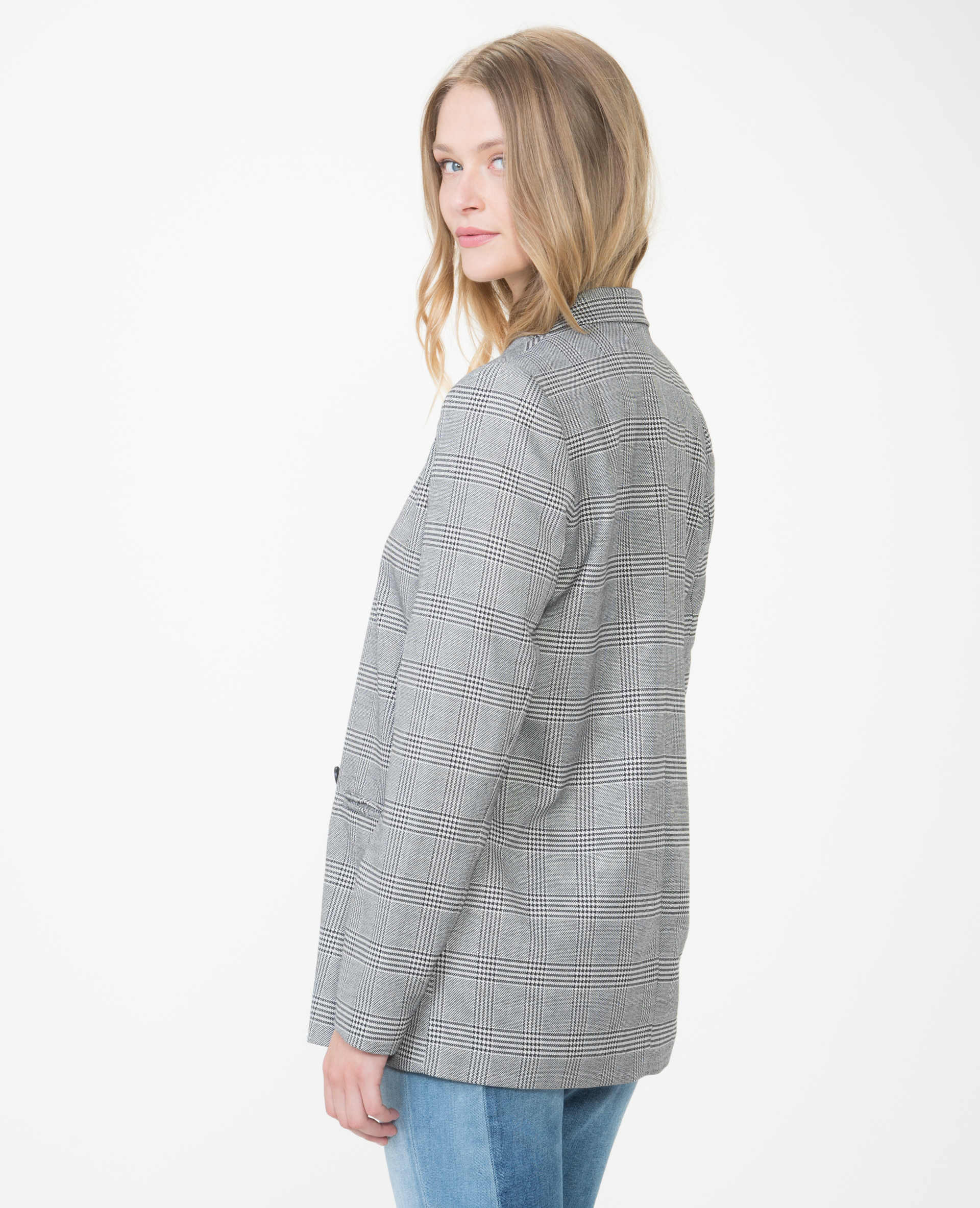 Veste blazer prince de Galles gris - Pimkie
