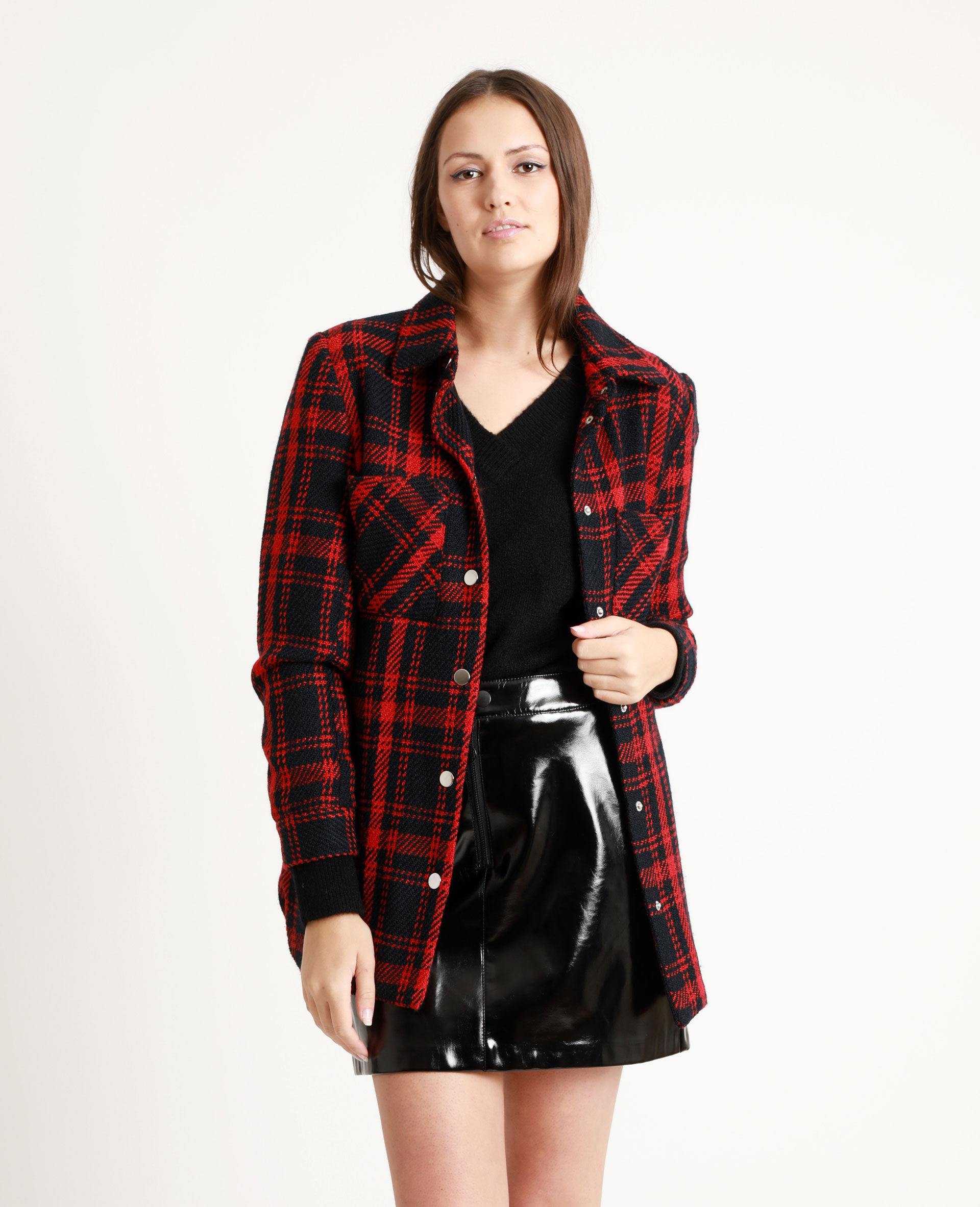 Veste à carreaux best sale femme