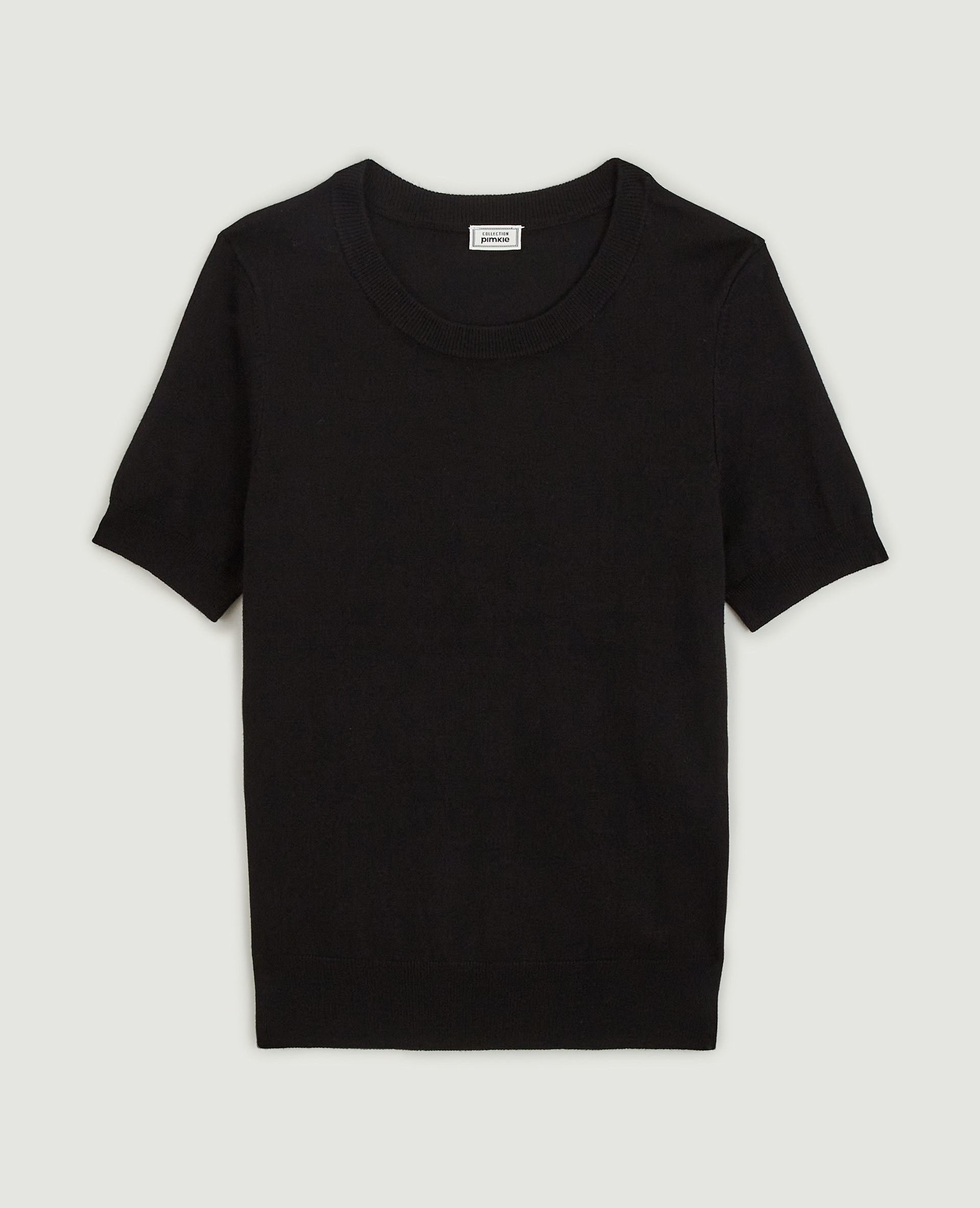 Pull manches courtes en maille fine noir - Pimkie