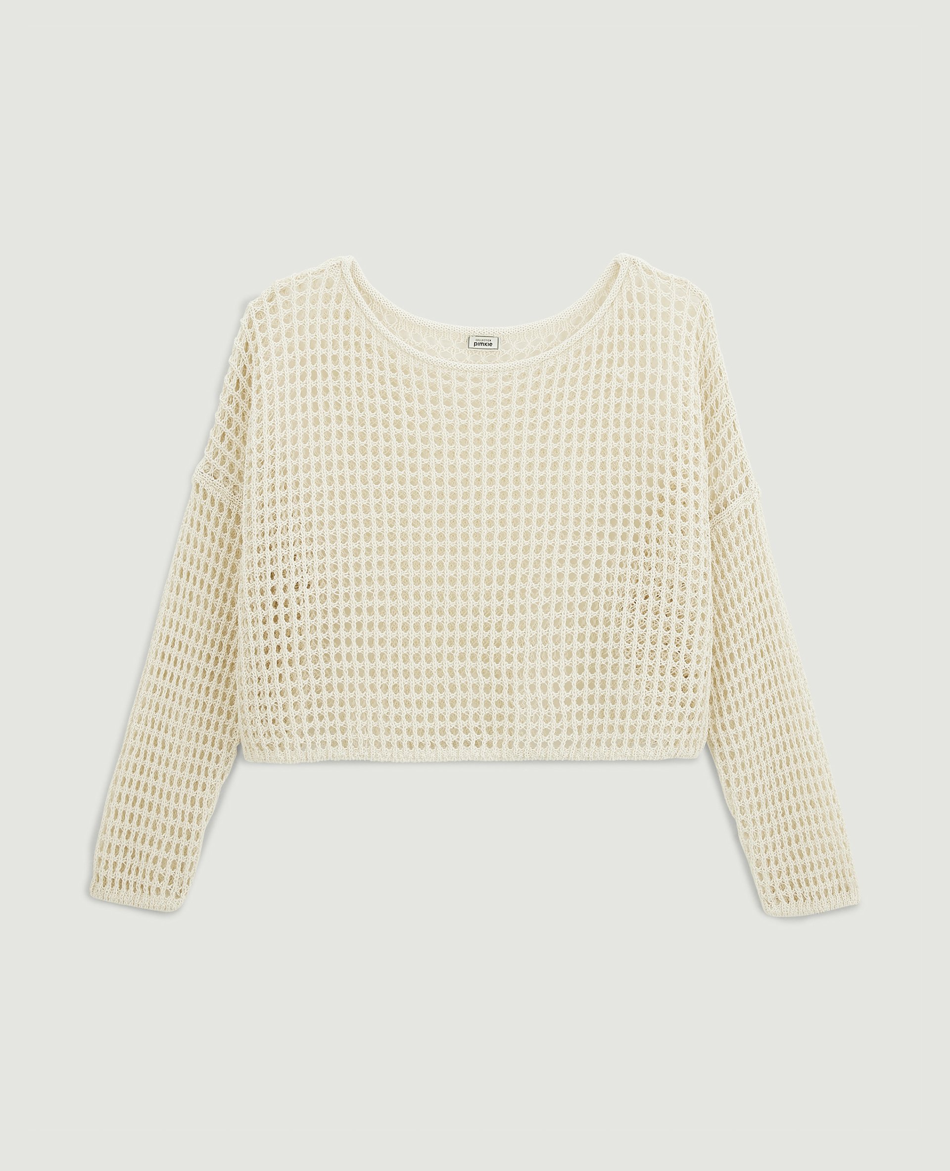 Pull cropped en filet blanc - Pimkie