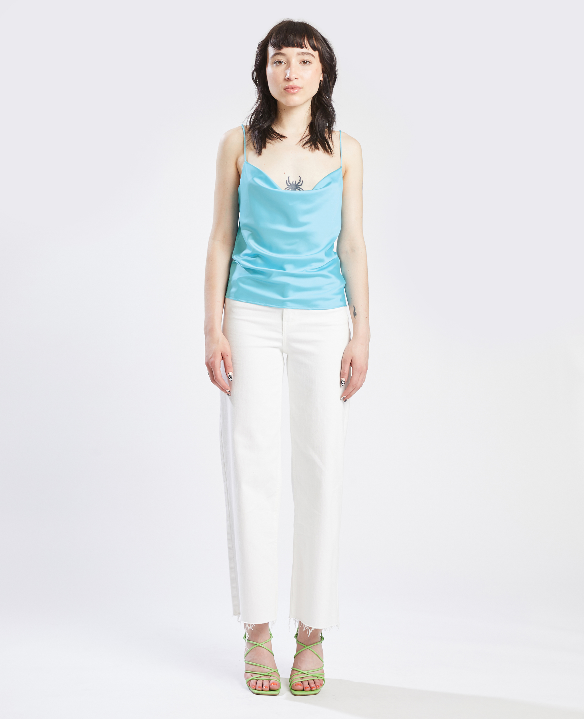 Top satiné à bretelles bleu - Pimkie