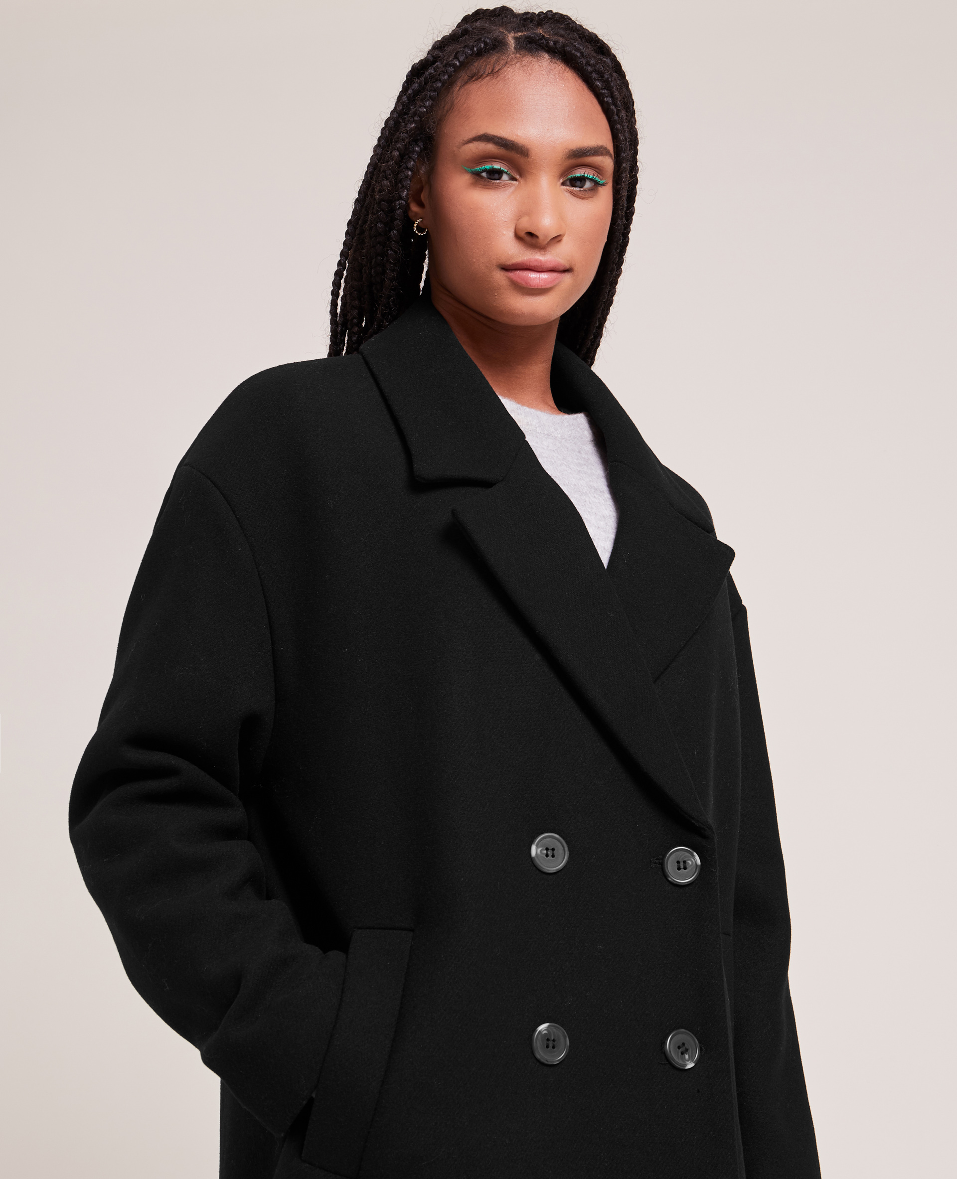 manteau caban femme noir