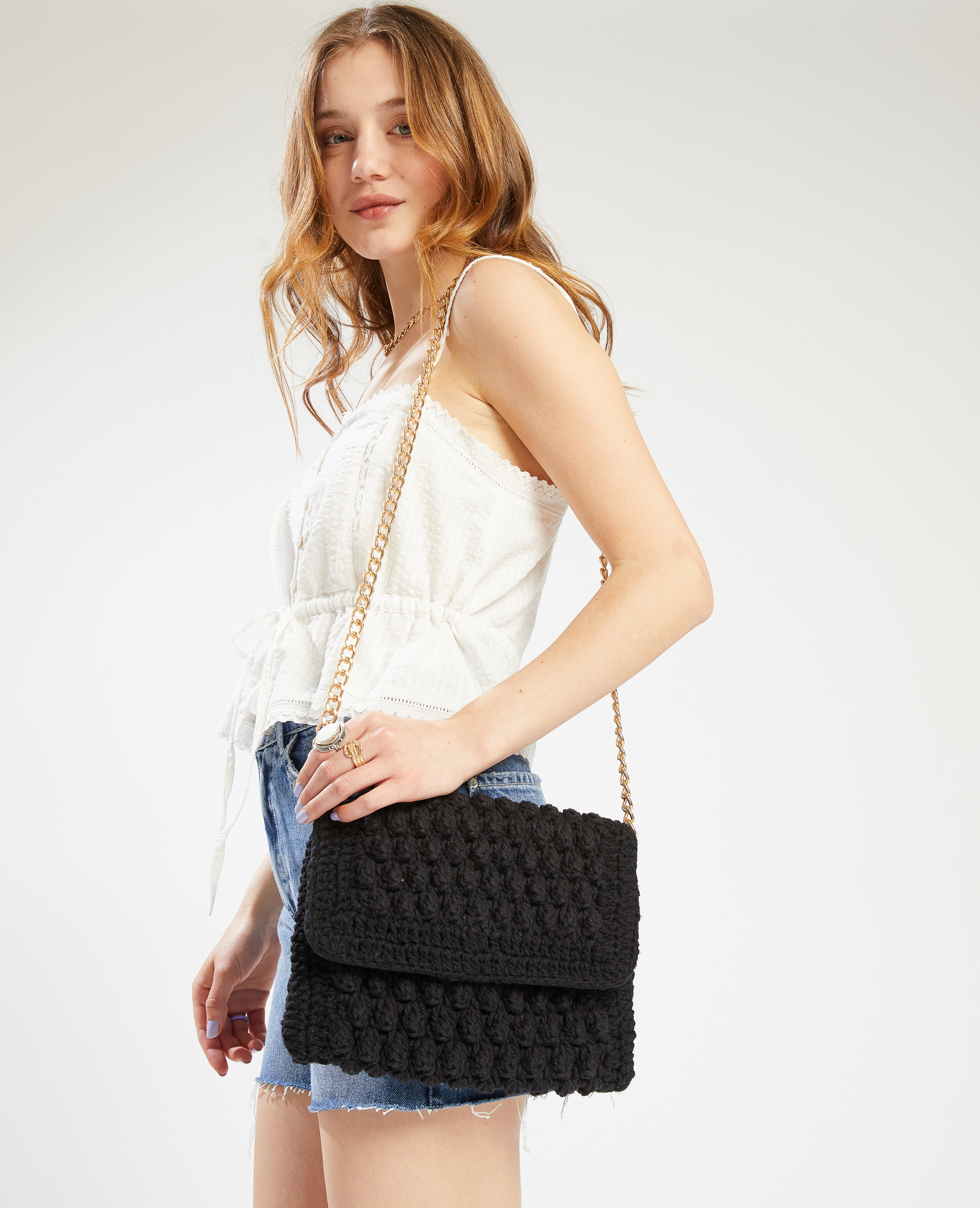 Sac en maille tricot facon crochet Pimkie