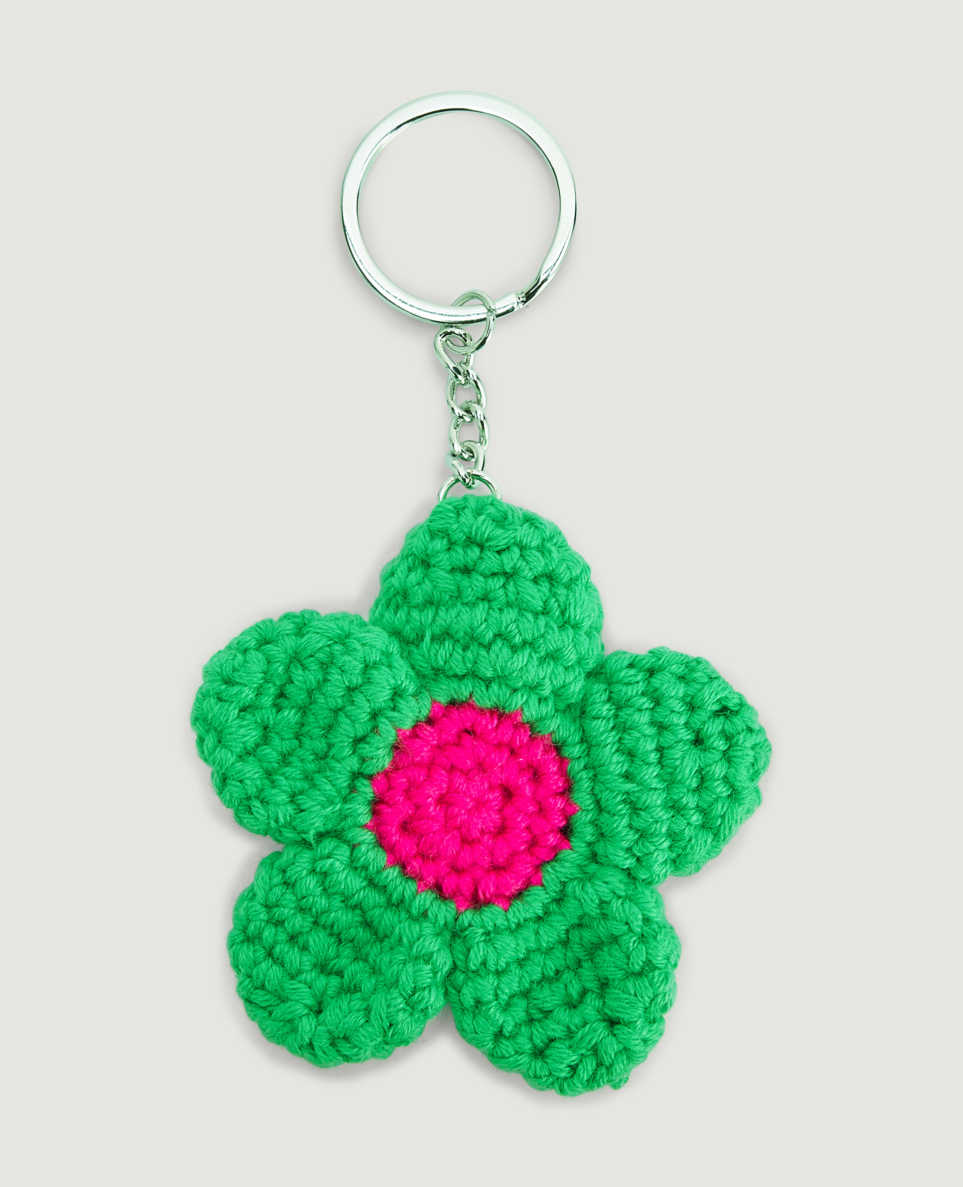 Porte-clé fleur en tricot bleu - Pimkie