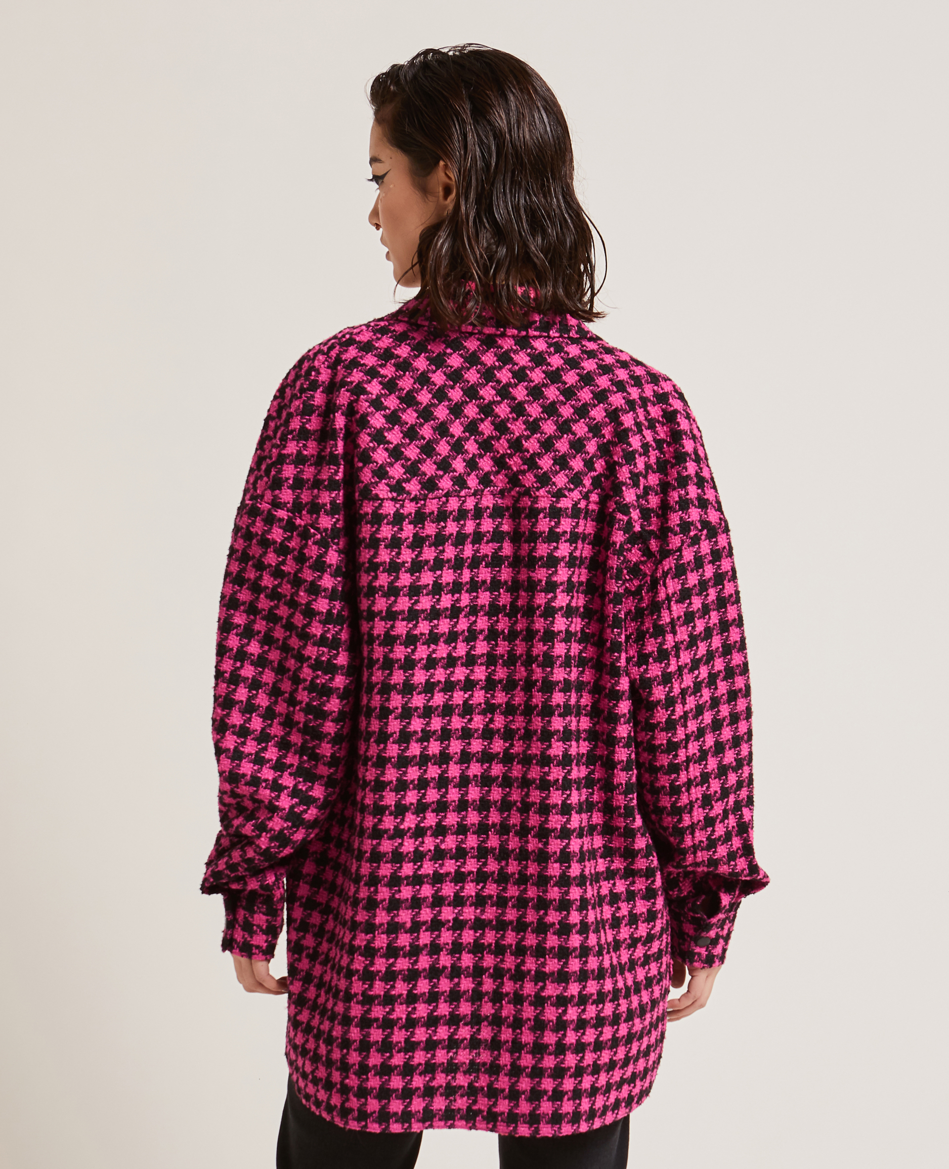Surchemise en tweed rose - Pimkie