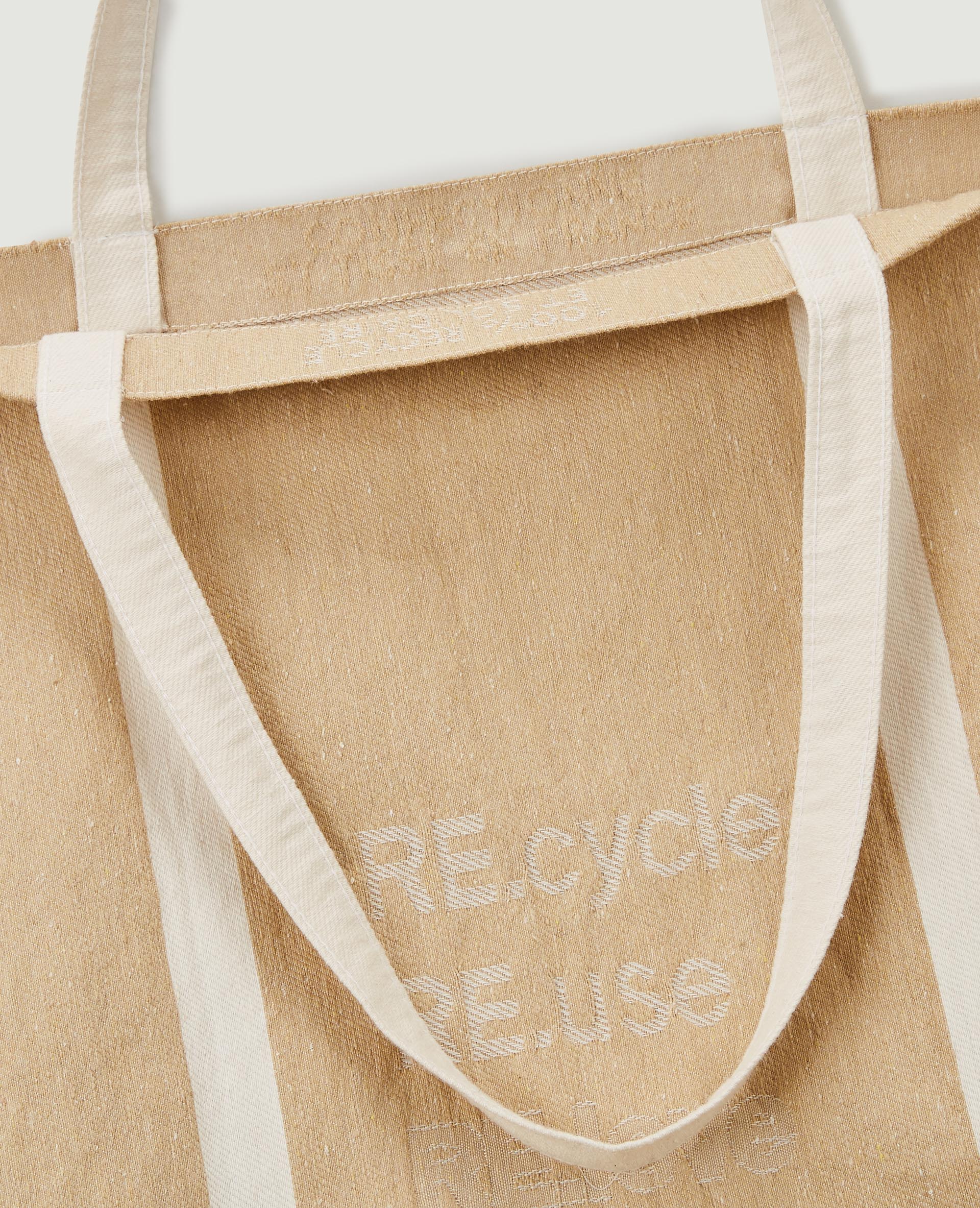 Grand tote bag 100% recyclé taupe - Pimkie