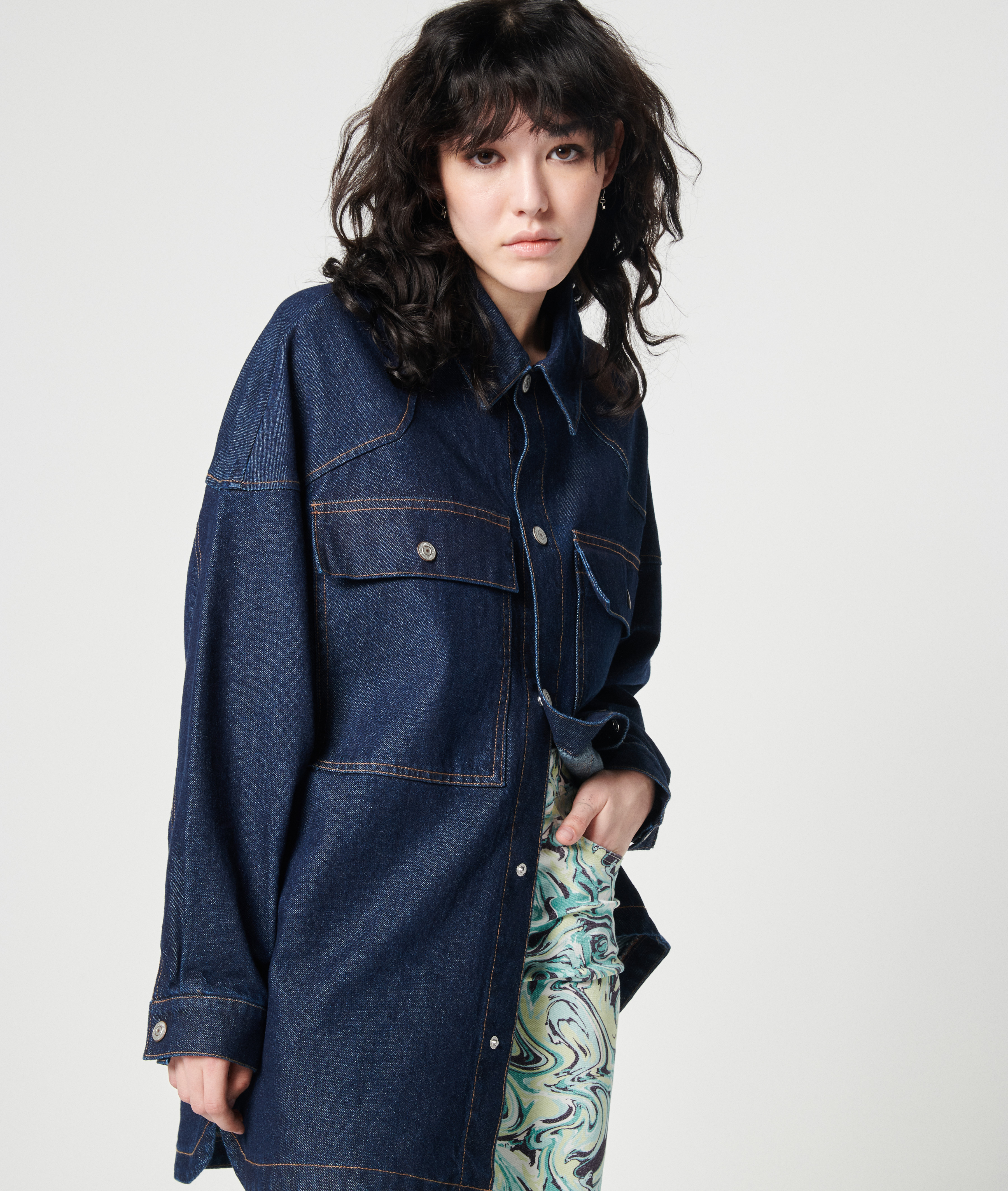 Veste longue en jean Pimkie
