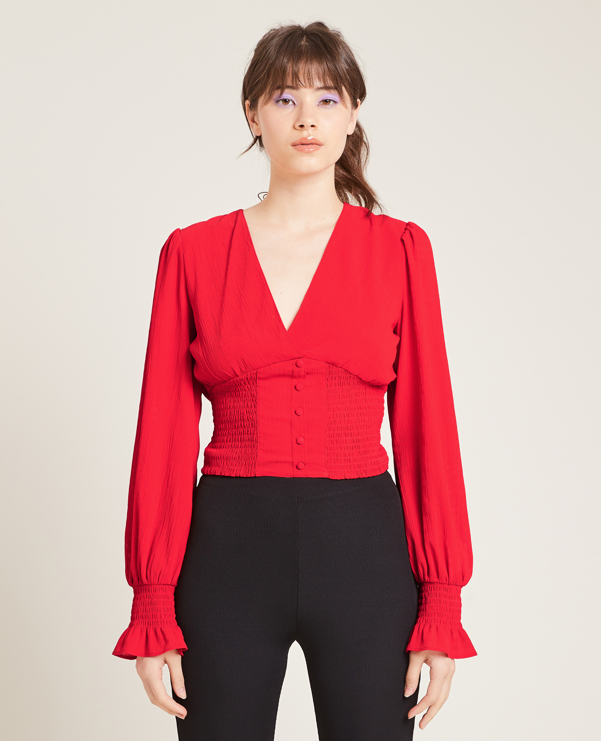 Blouse courte rouge - Pimkie