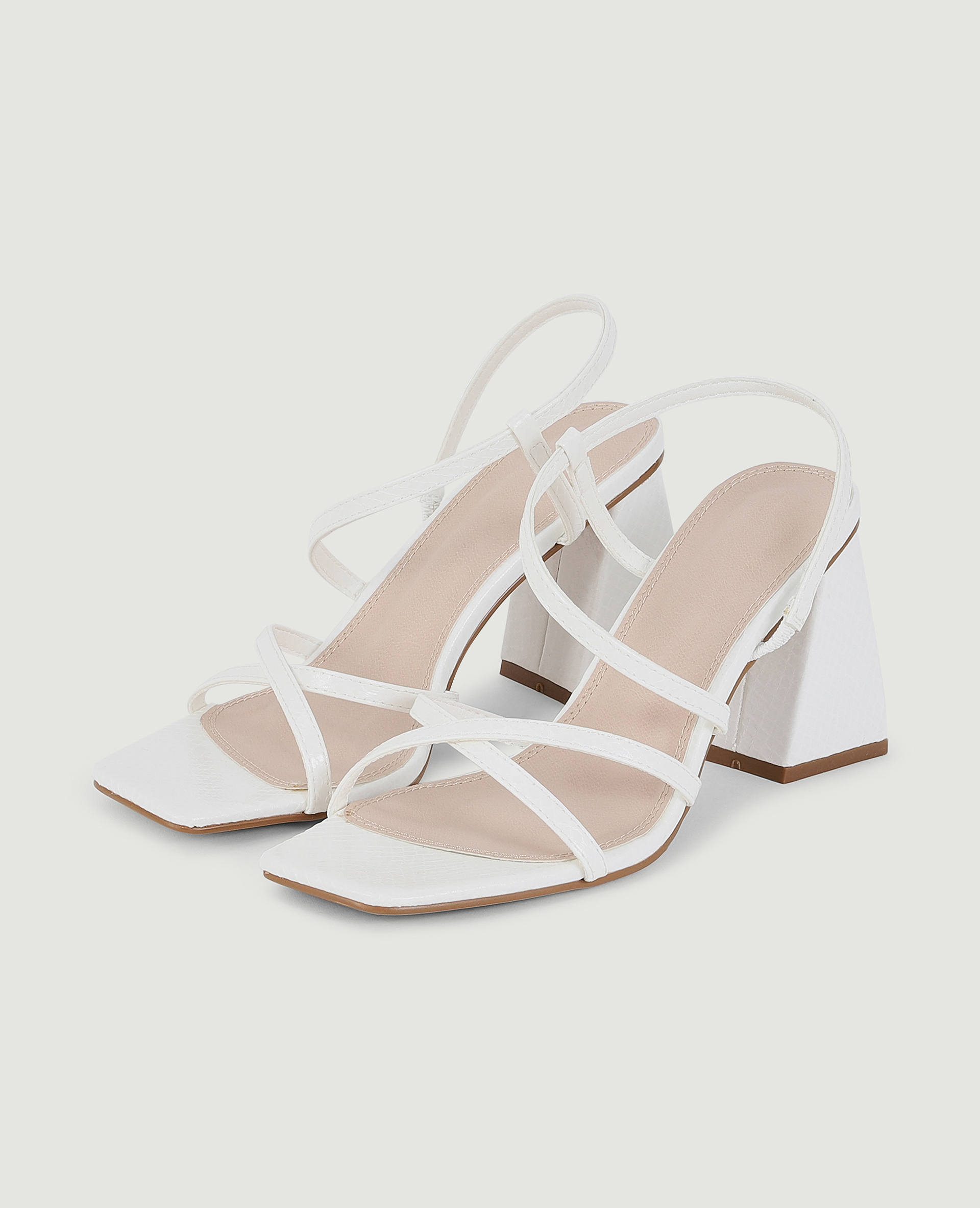 Sandales à brides effet serpent blanc - Pimkie