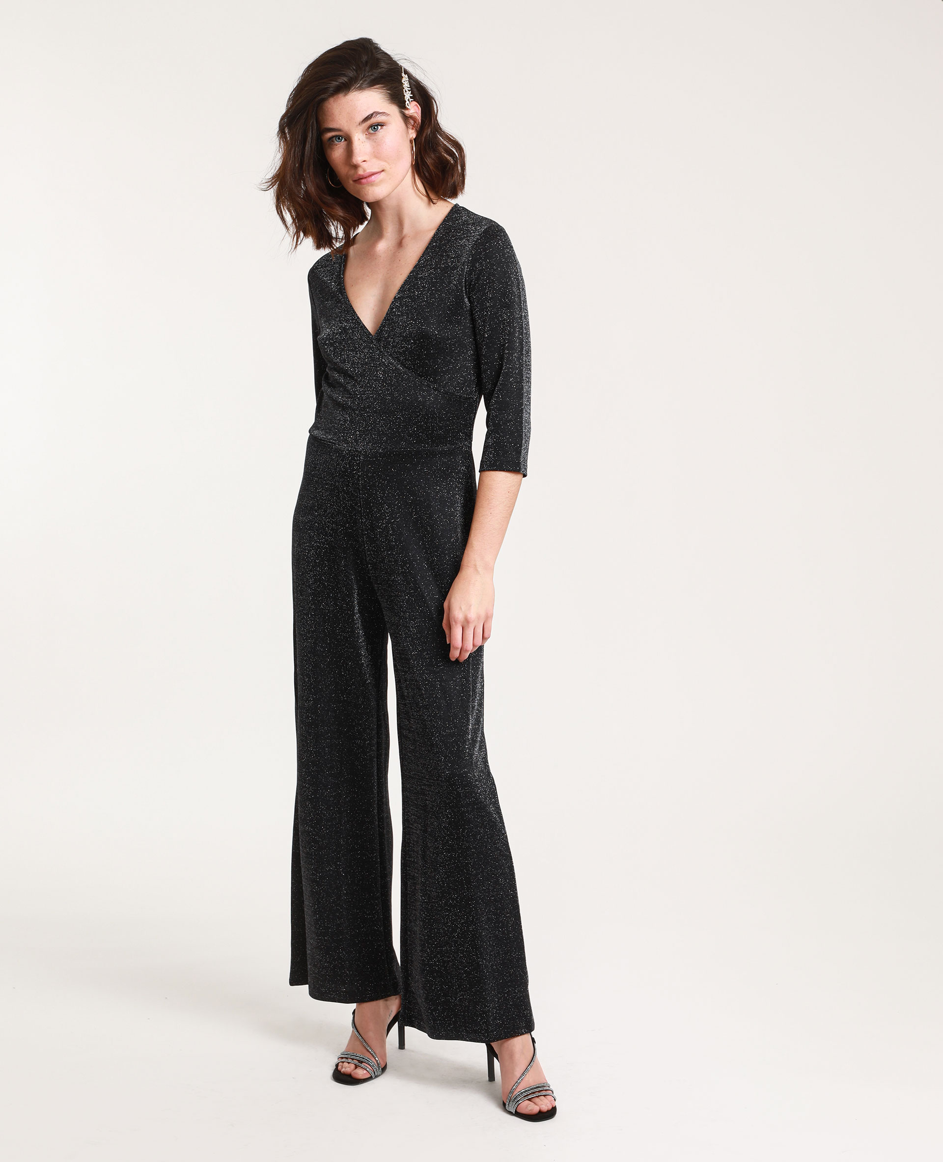 Combi-pantalon à paillettes noir - Pimkie