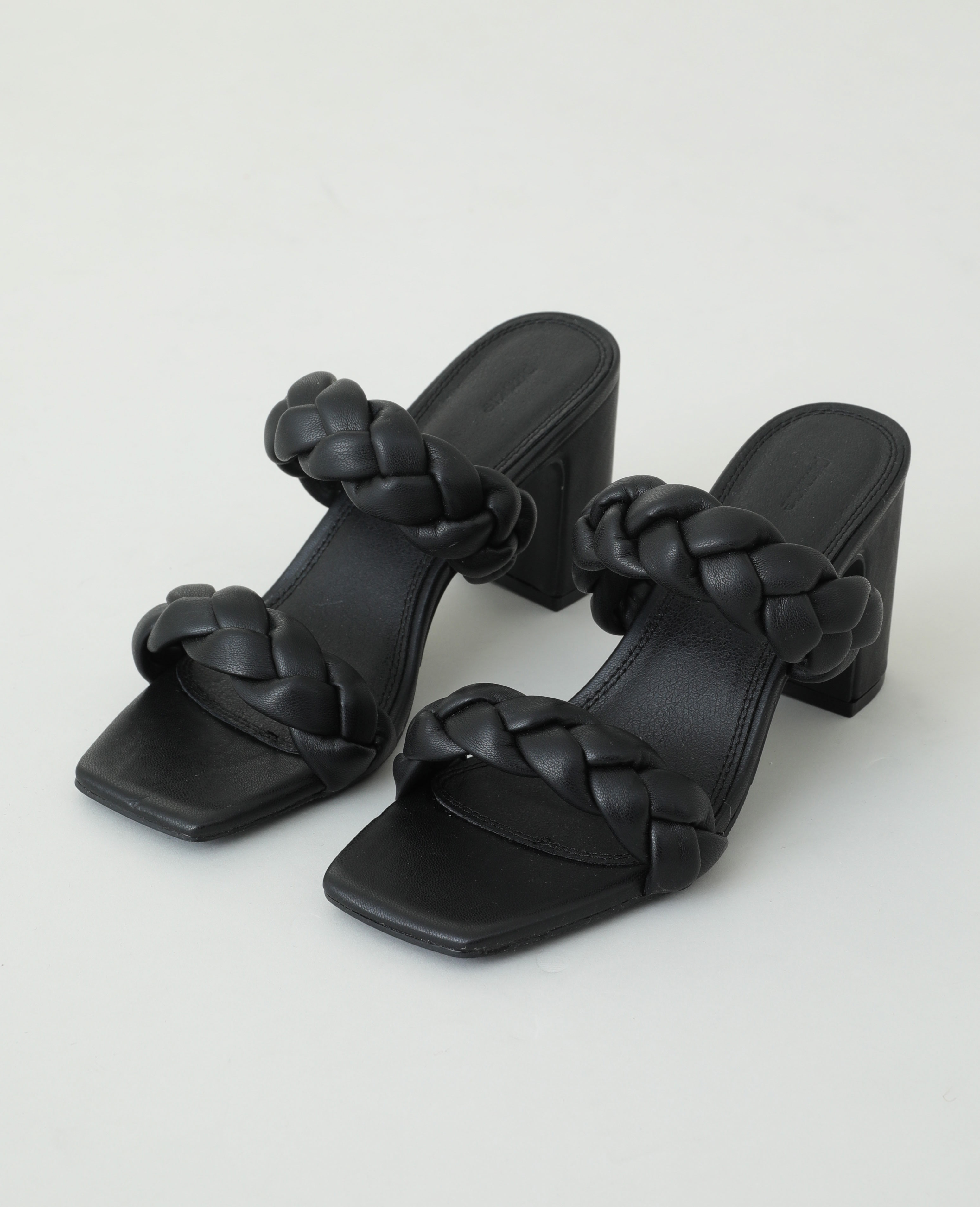 Mules à talons tressées noir - Pimkie