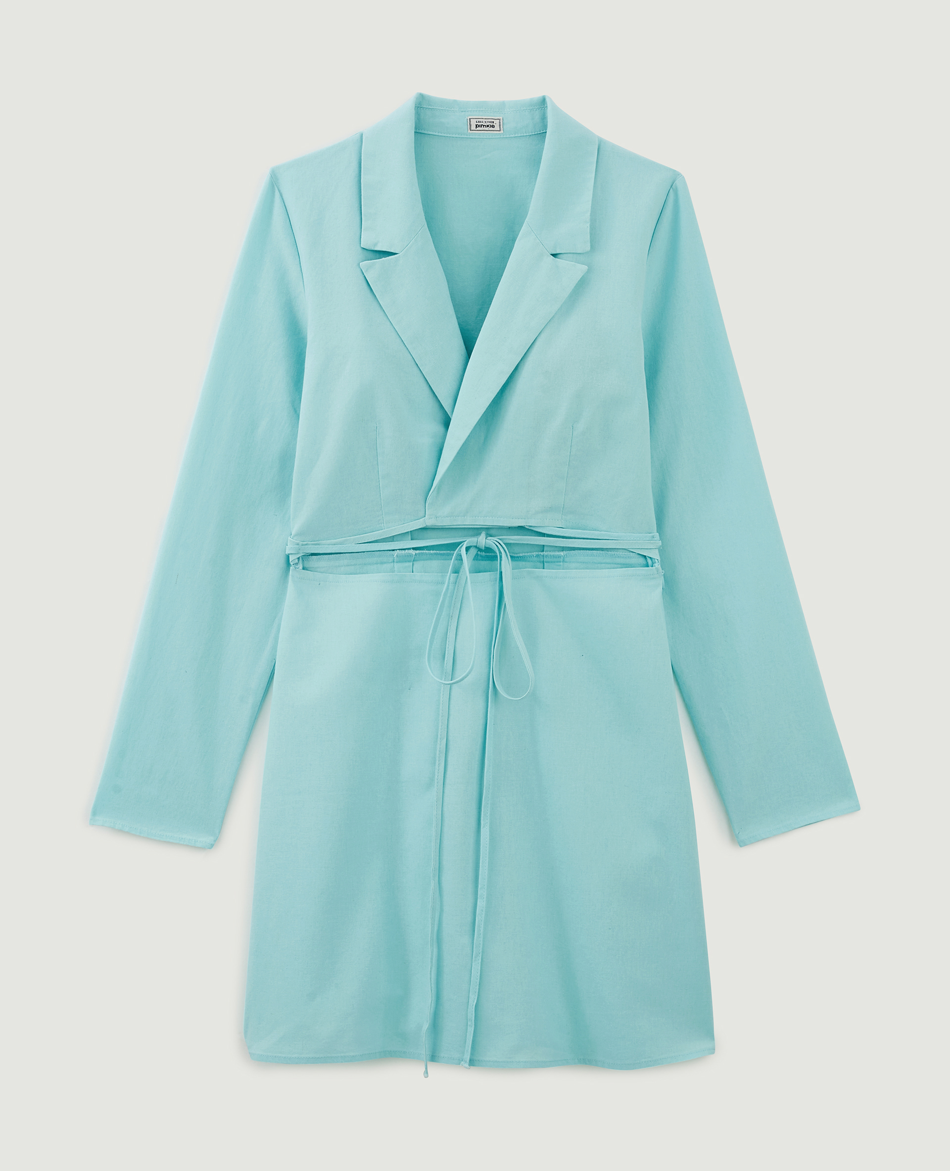Robe blazer cache-cœur bleu turquoise - Pimkie