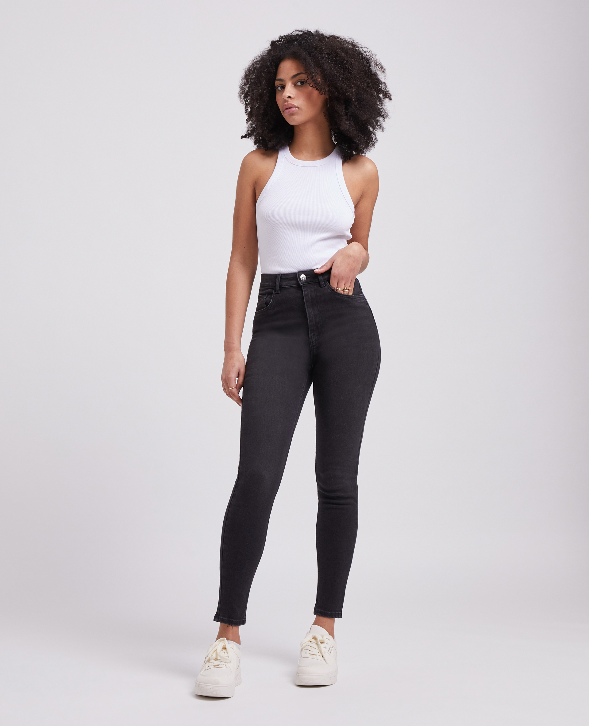 Jean skinny taille haute noir - Pimkie
