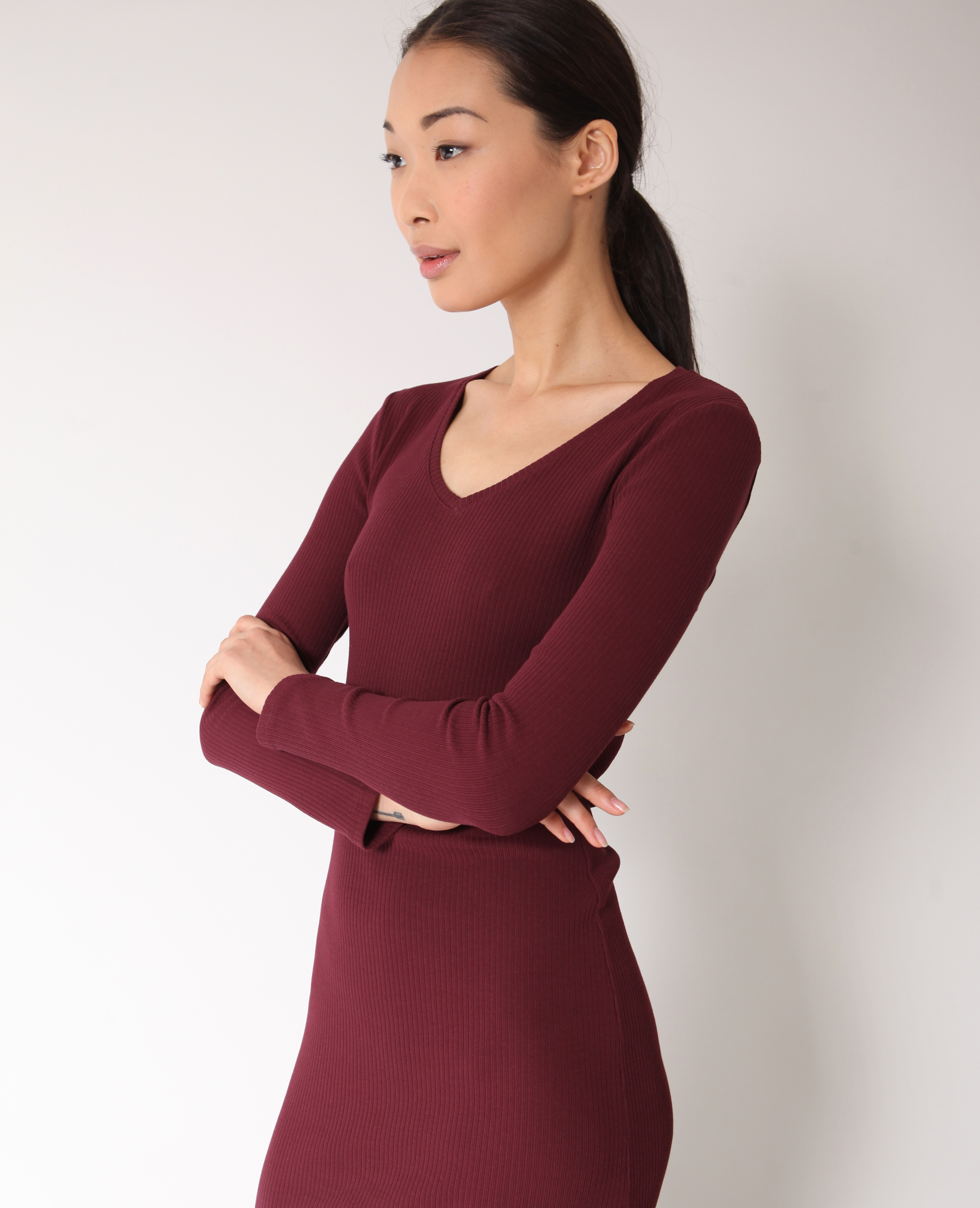 Robe sale bordeaux moulante