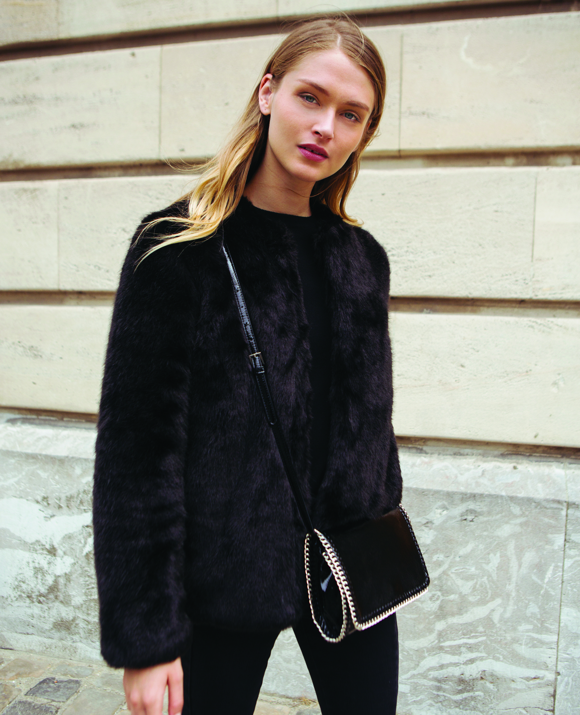 Veste fausse fourrure noir - Pimkie