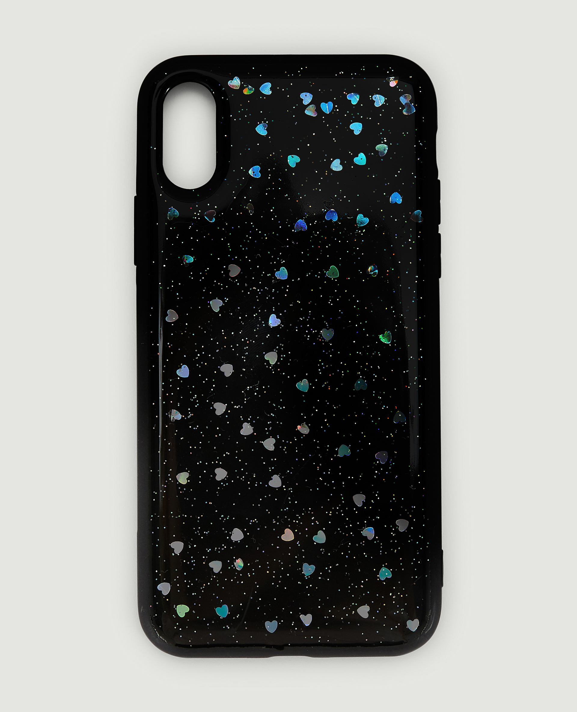 Coque iPhone "cœurs" noir - Pimkie