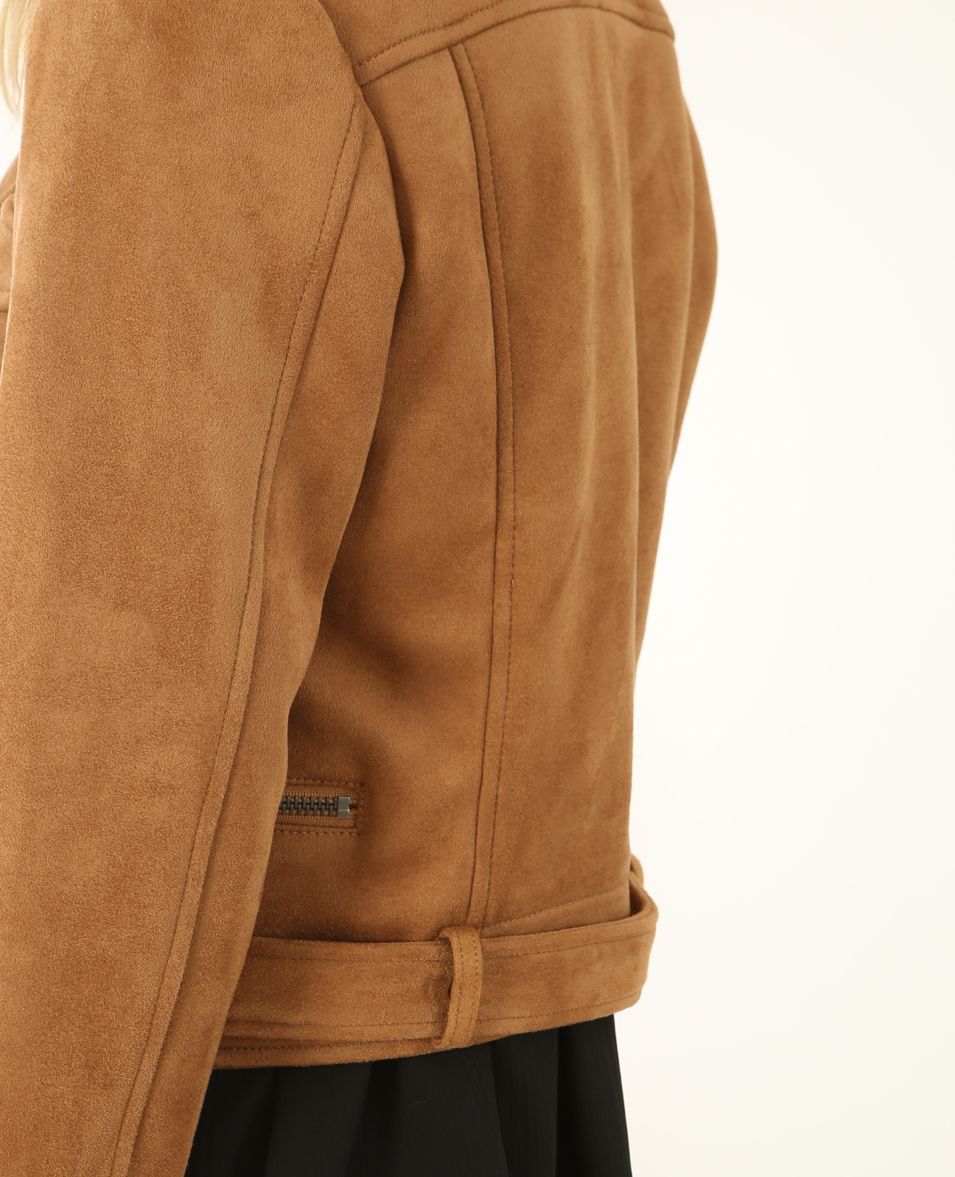 Blouson biker suédine camel - Pimkie