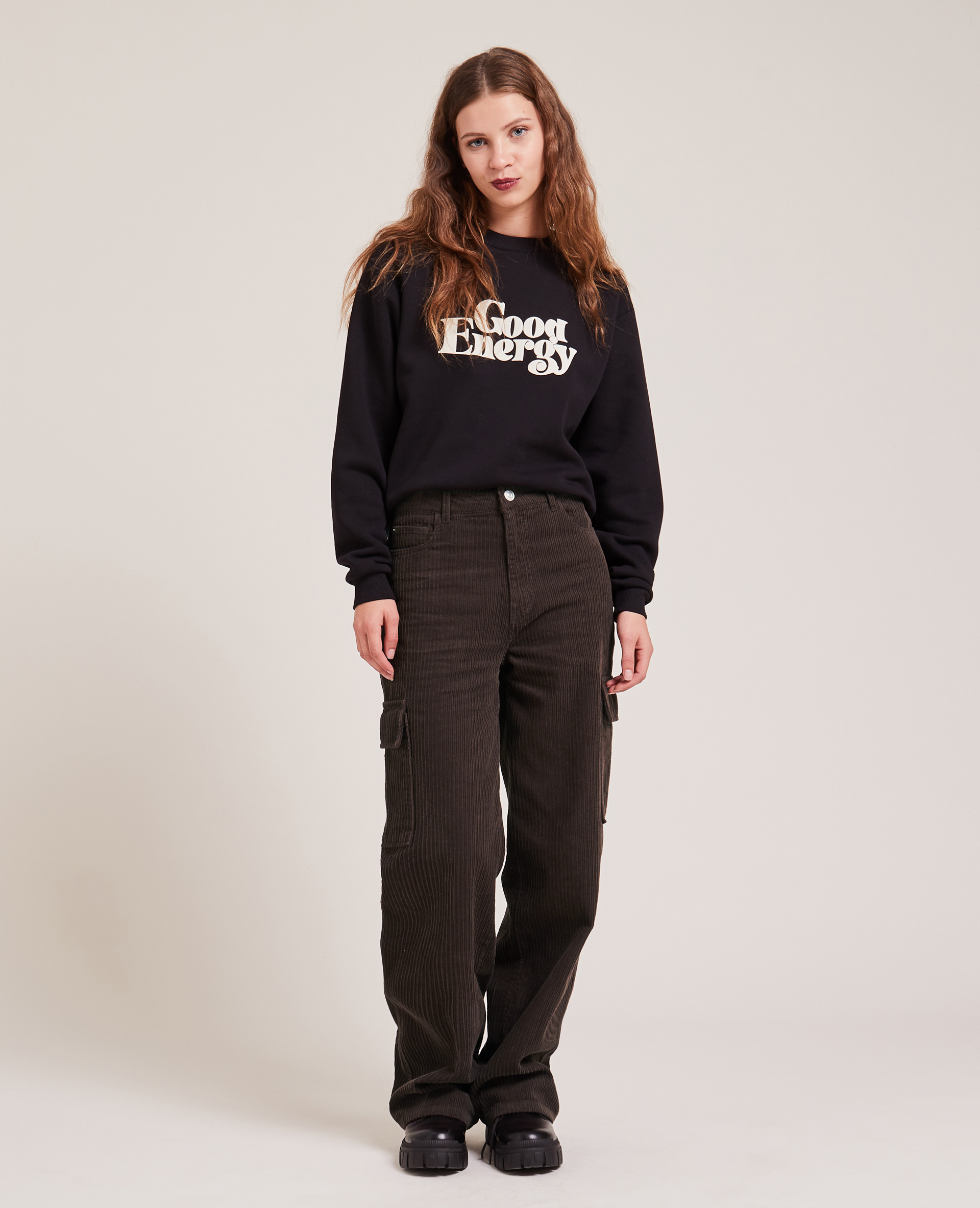 Pantalon cargo en velours marron - Pimkie