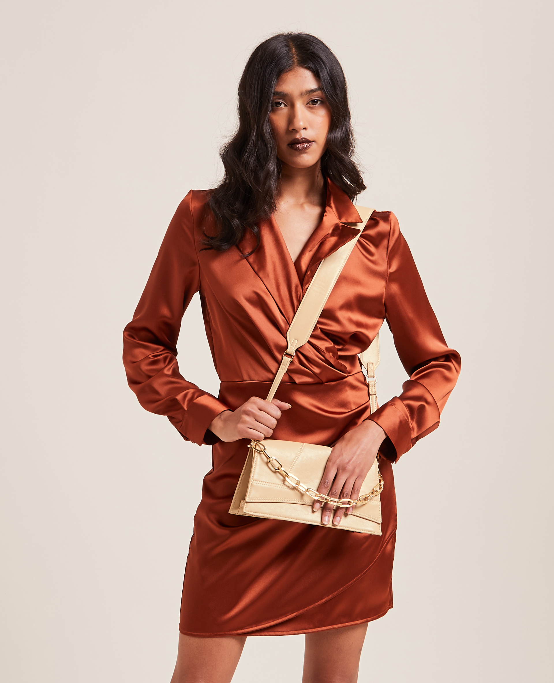 Sac baguette rigide beige ficelle - Pimkie