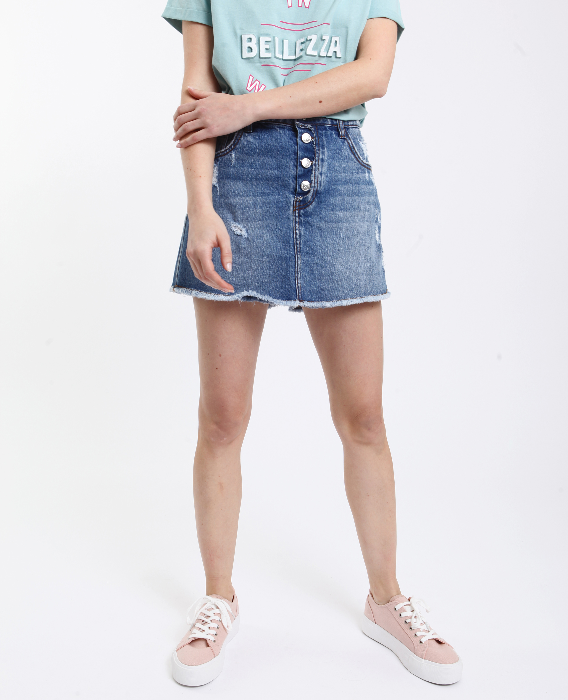 Jupe short top jean femme