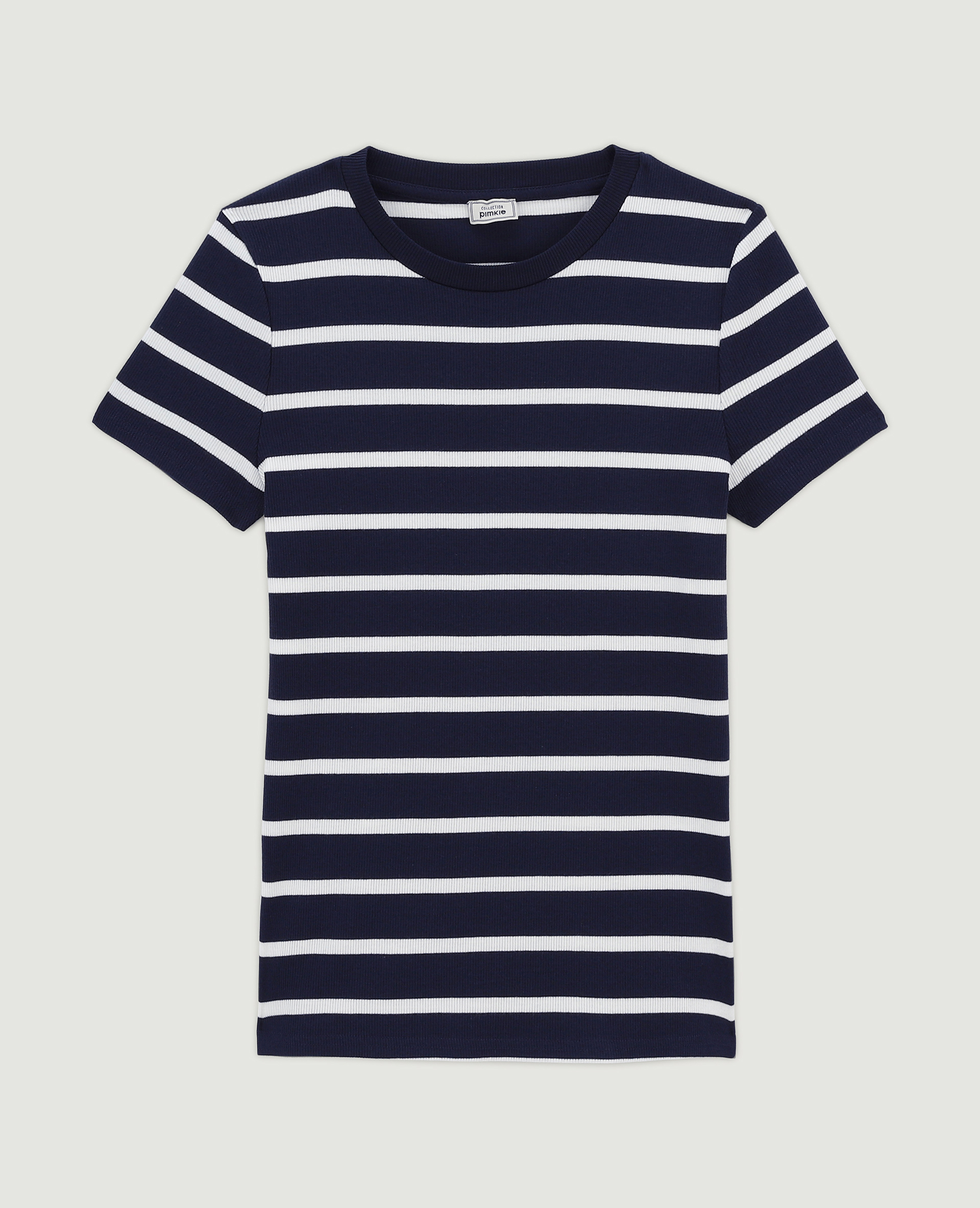 Top maille côtelée bleu marine - Pimkie