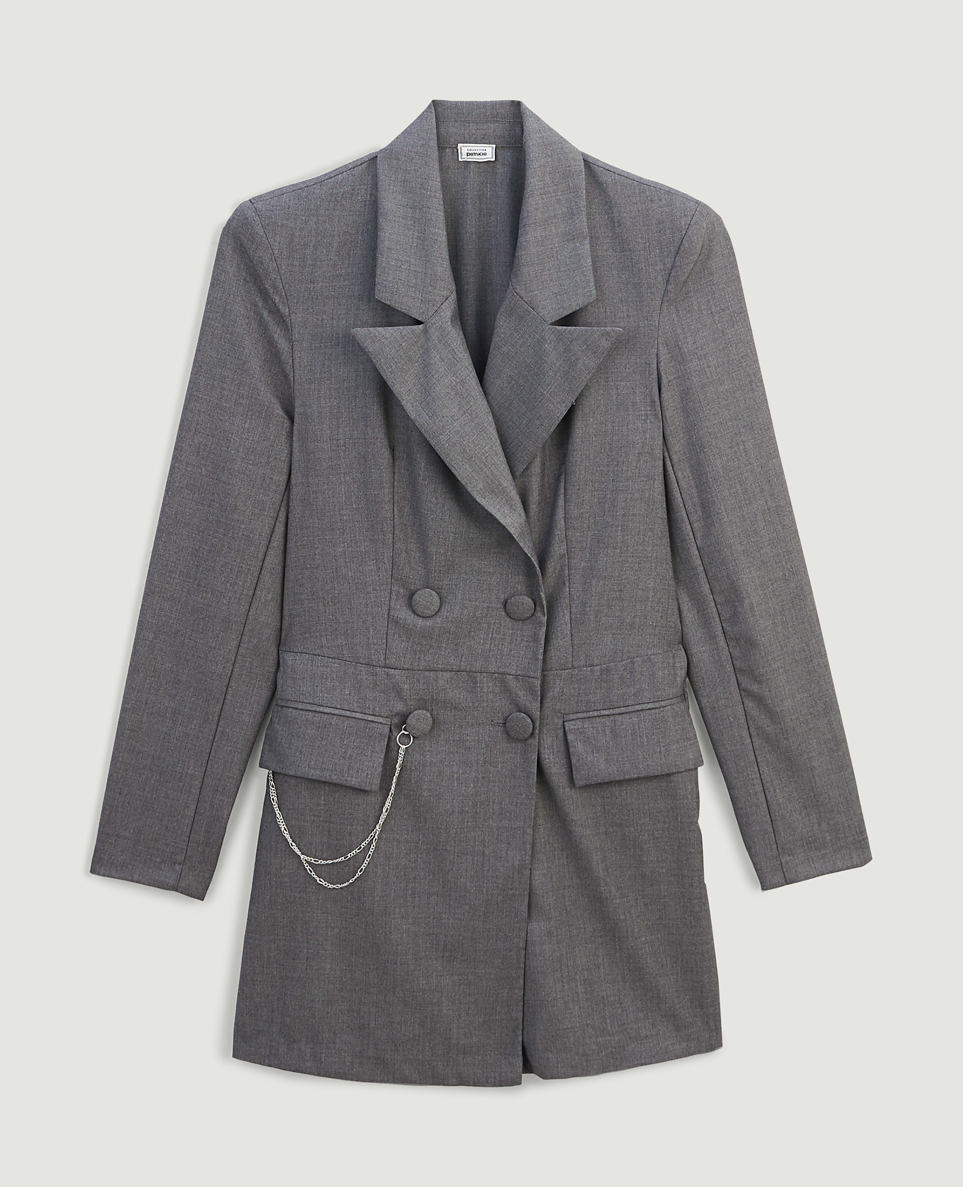 Combishort blazer gris clair chiné - Pimkie