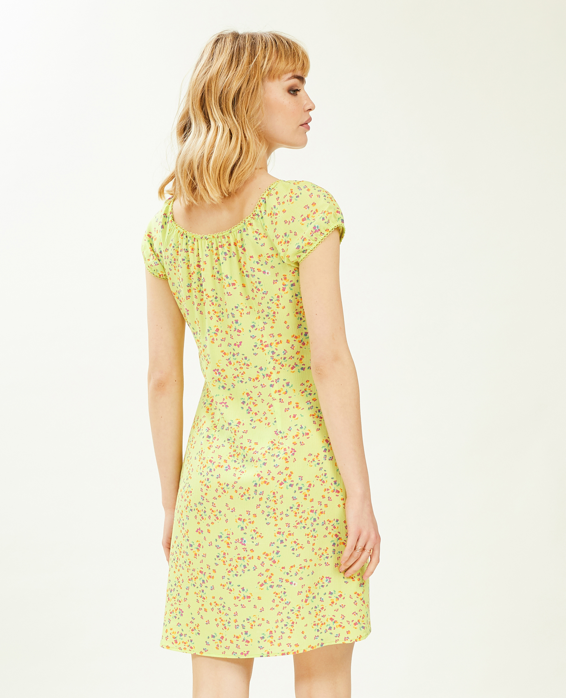 Robe courte avec fronces vert - Pimkie