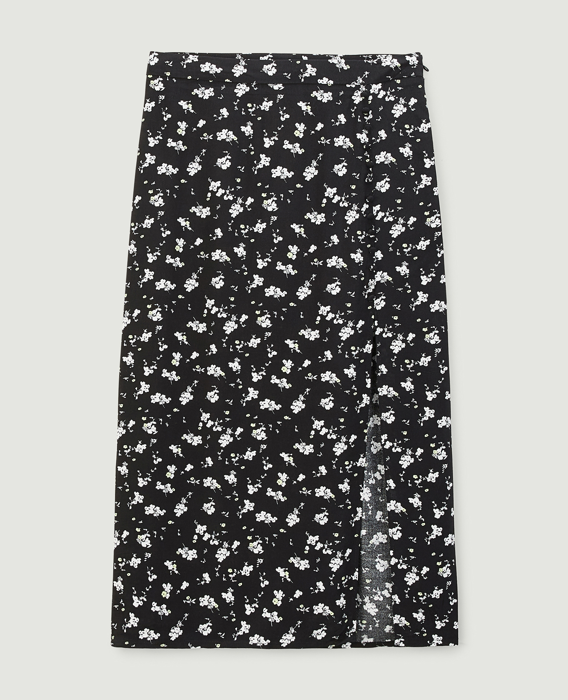 Jupe midi à fleurs noir - Pimkie