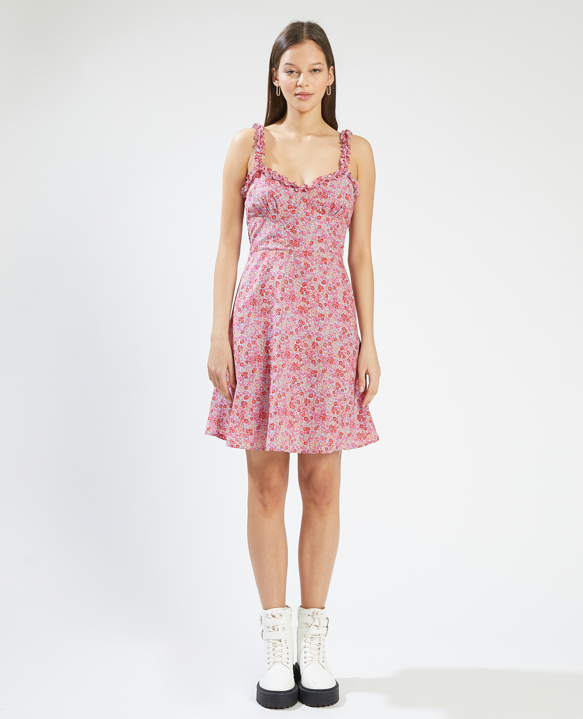 Robe courte à bretelles rouge - Pimkie