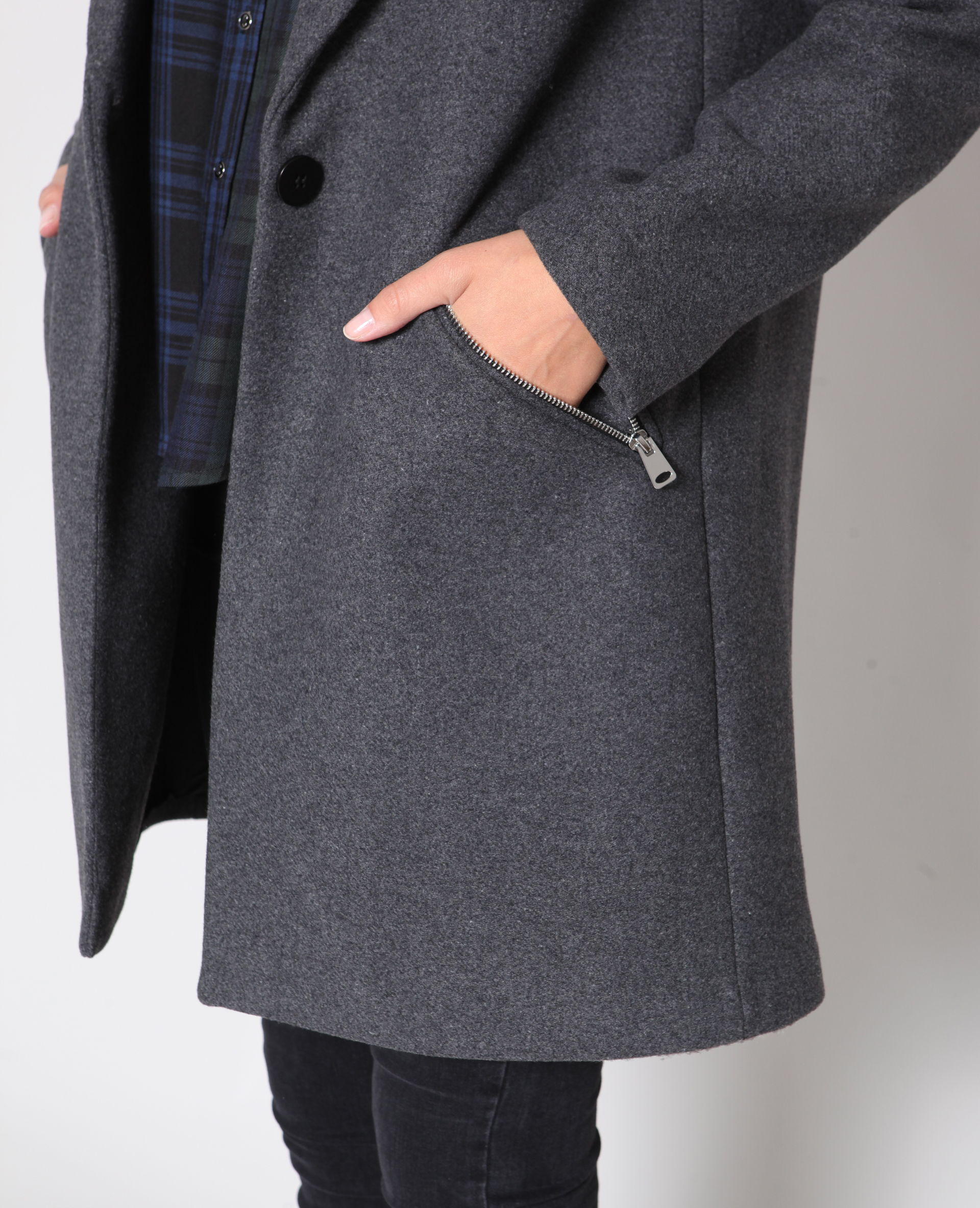 Manteau long gris - Pimkie