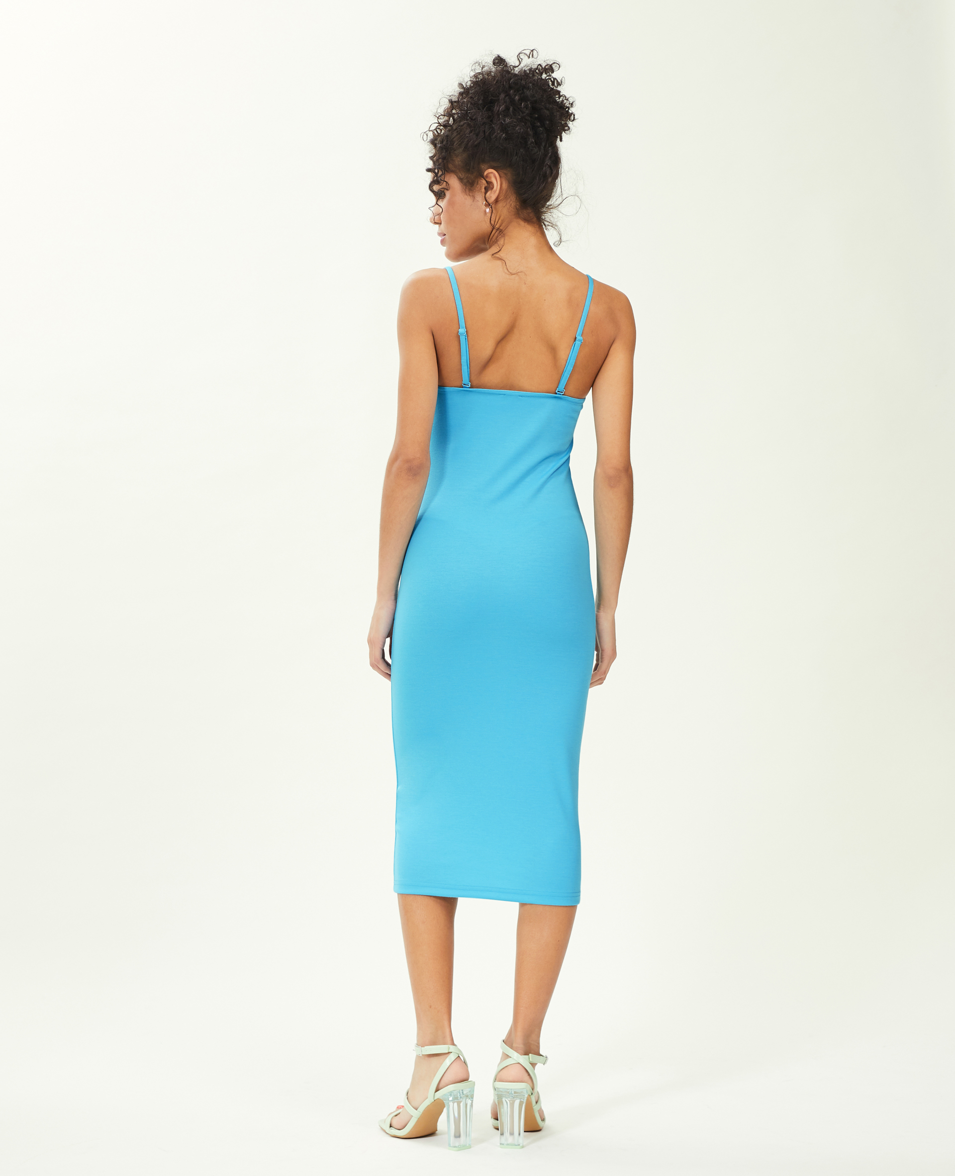 Robe moulante midi bleu turquoise - Pimkie