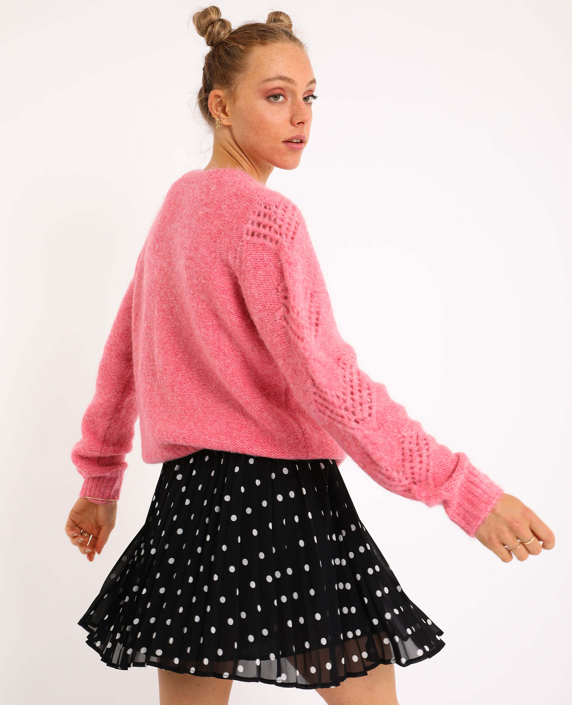 Gilet torsadé rose fluo - Pimkie