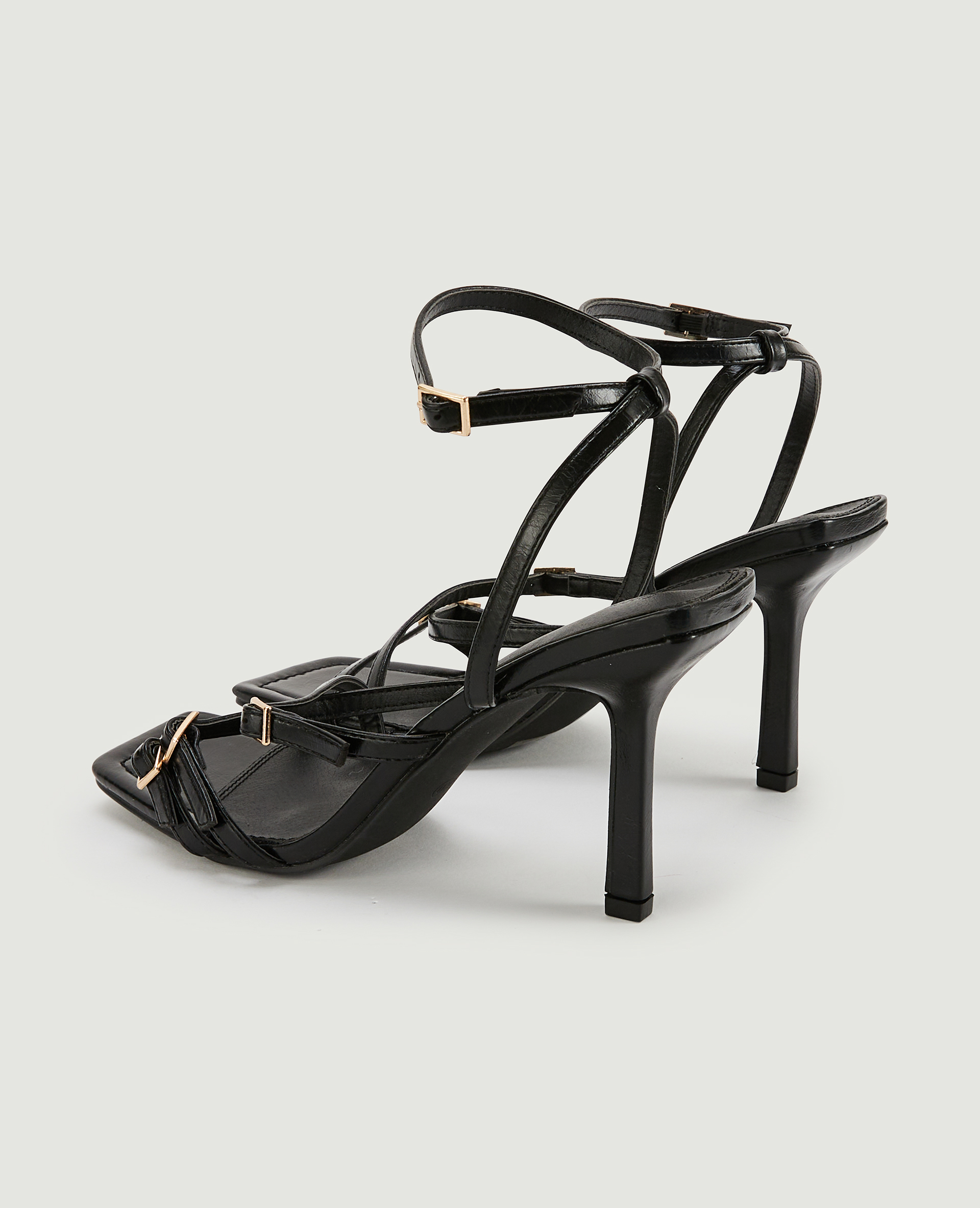 Sandales à bride bout carré noir - Pimkie