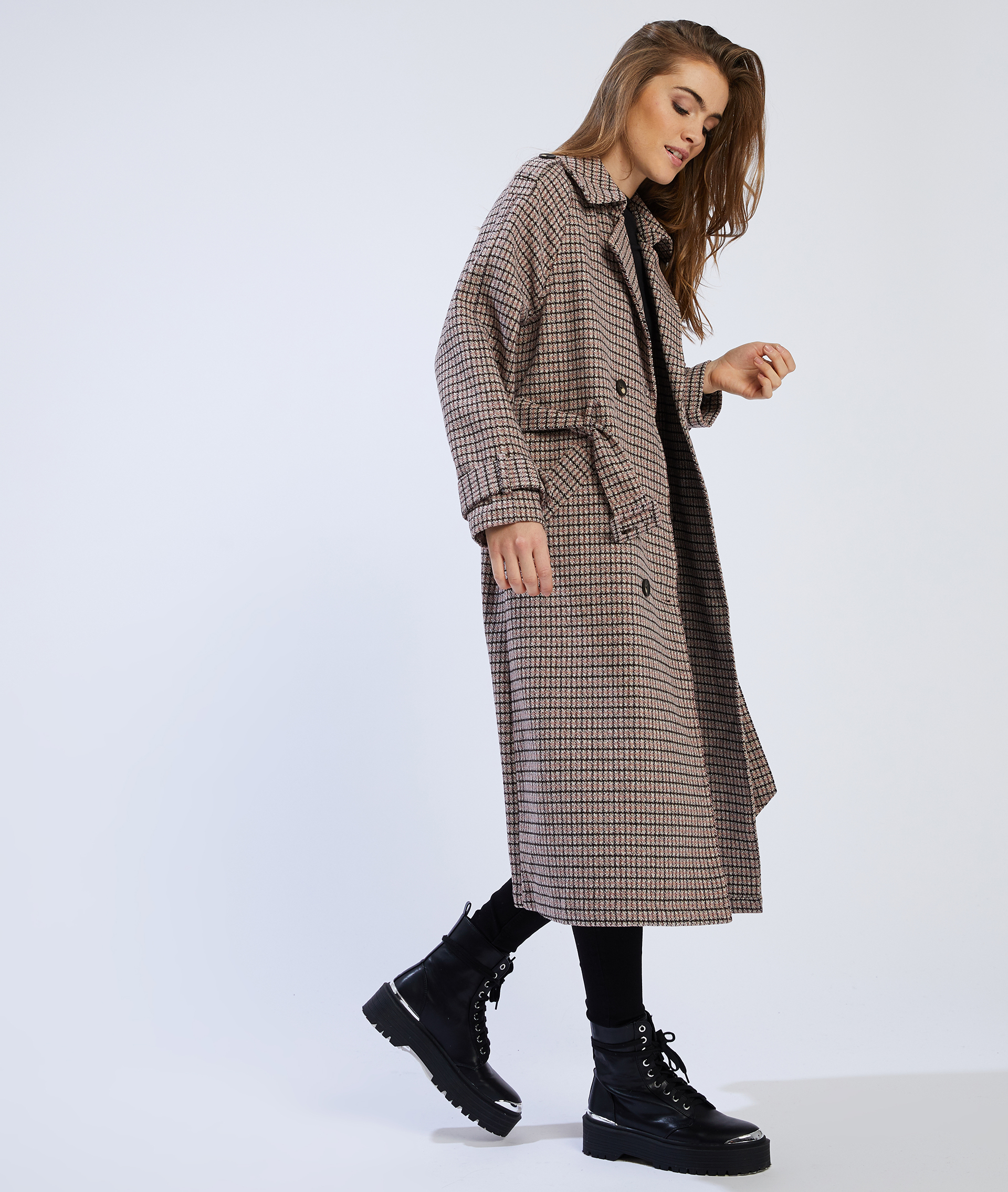 Manteau hot sale long carreaux
