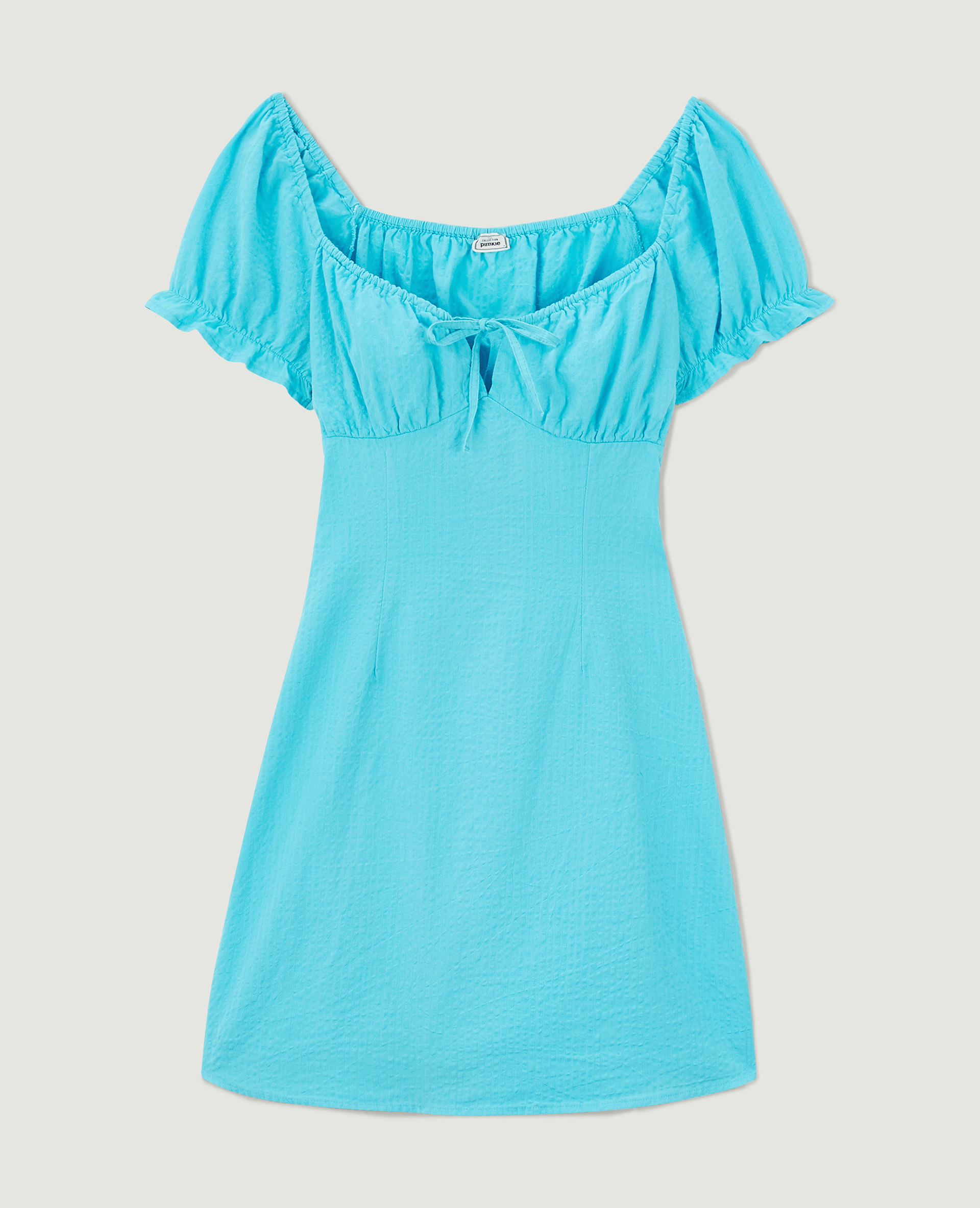 Robe courte dos-nu avec laçage bleu turquoise - Pimkie