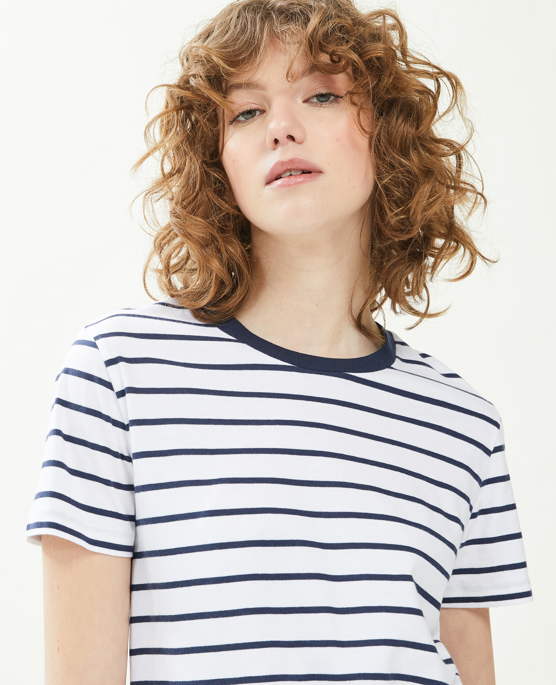 T-shirt basique col rond bleu - Pimkie