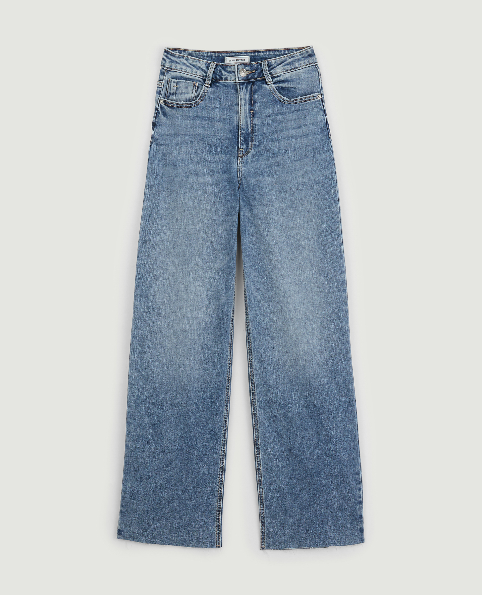 Jean wide leg bas coupés bleu - Pimkie