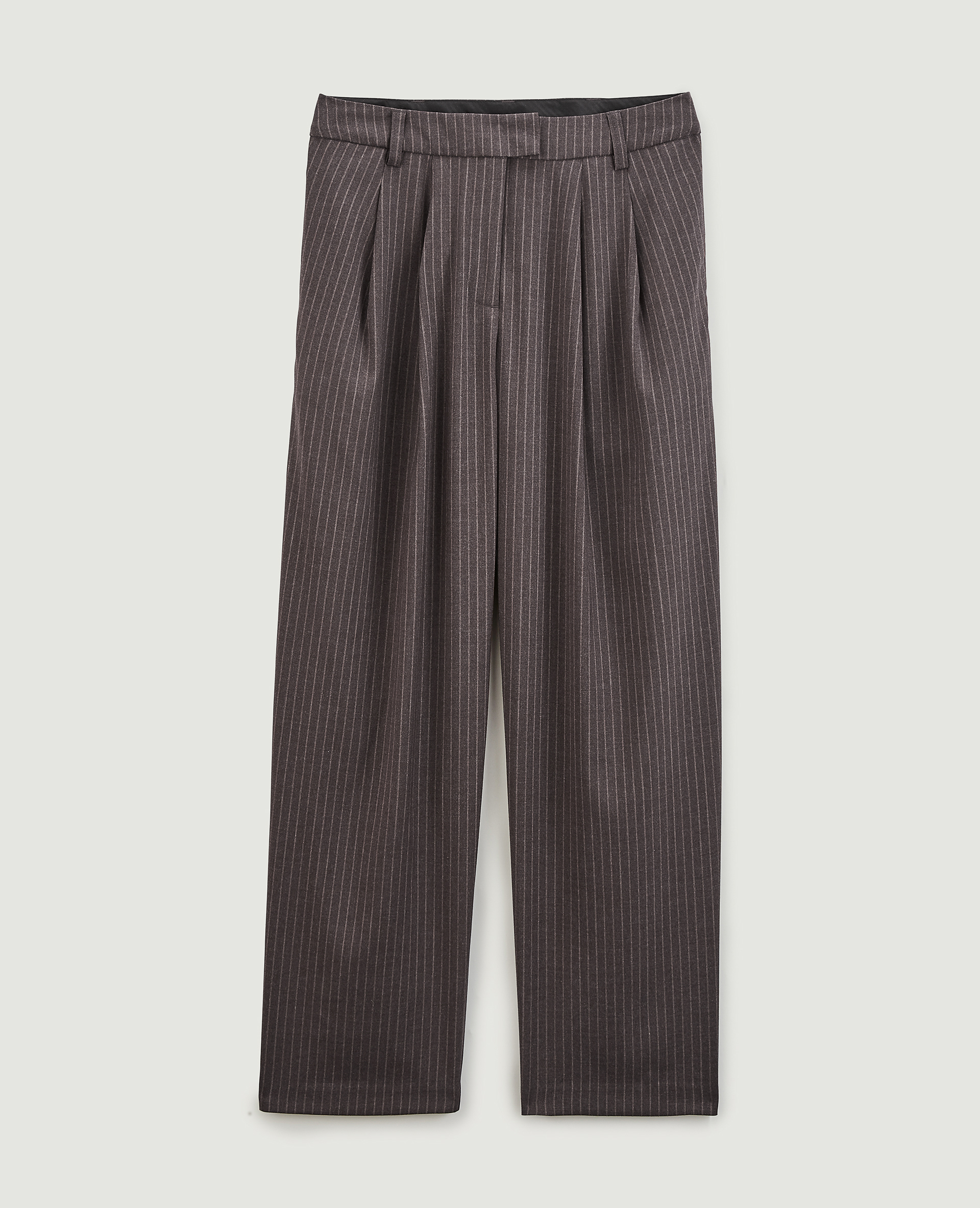 Pantalon large et droit à pinces marron - Pimkie