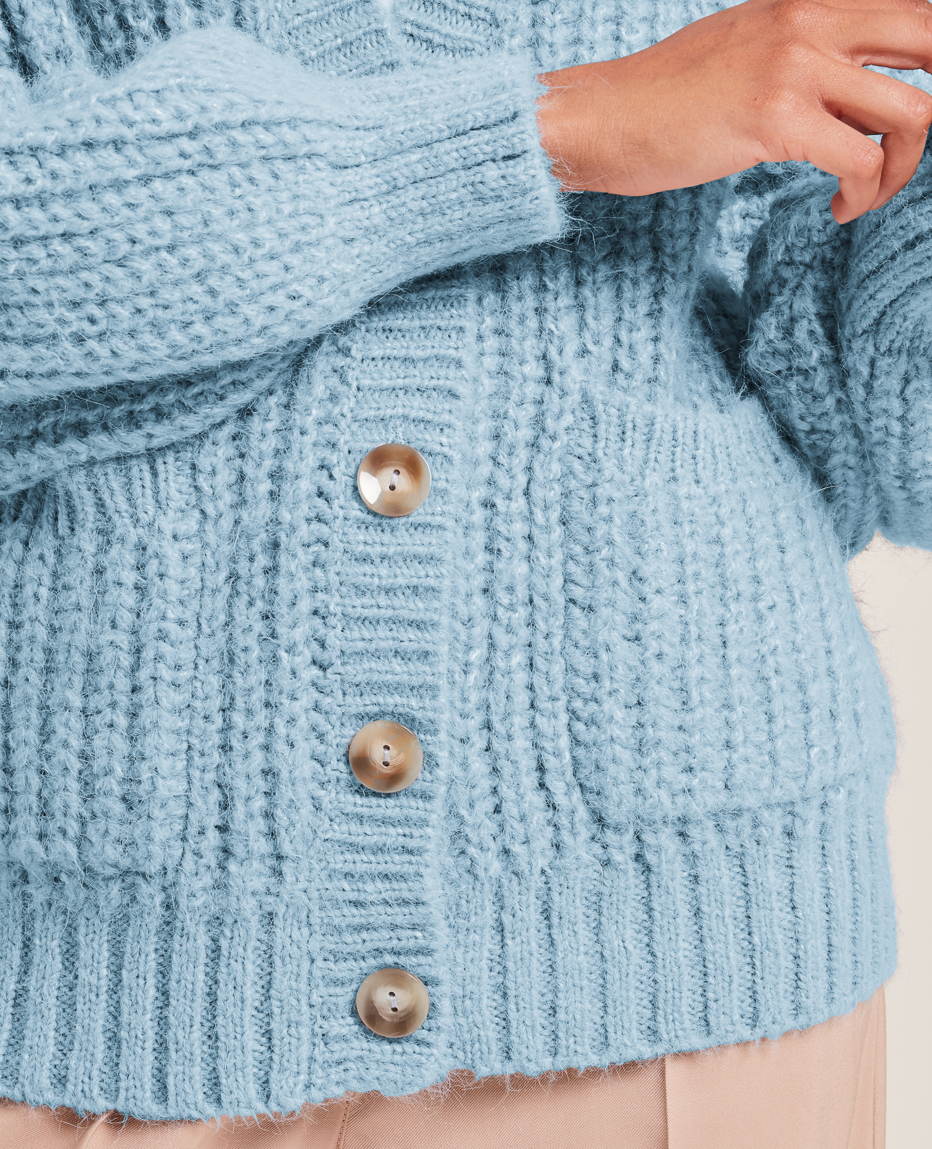 Gilet en grosse maille bleu - Pimkie