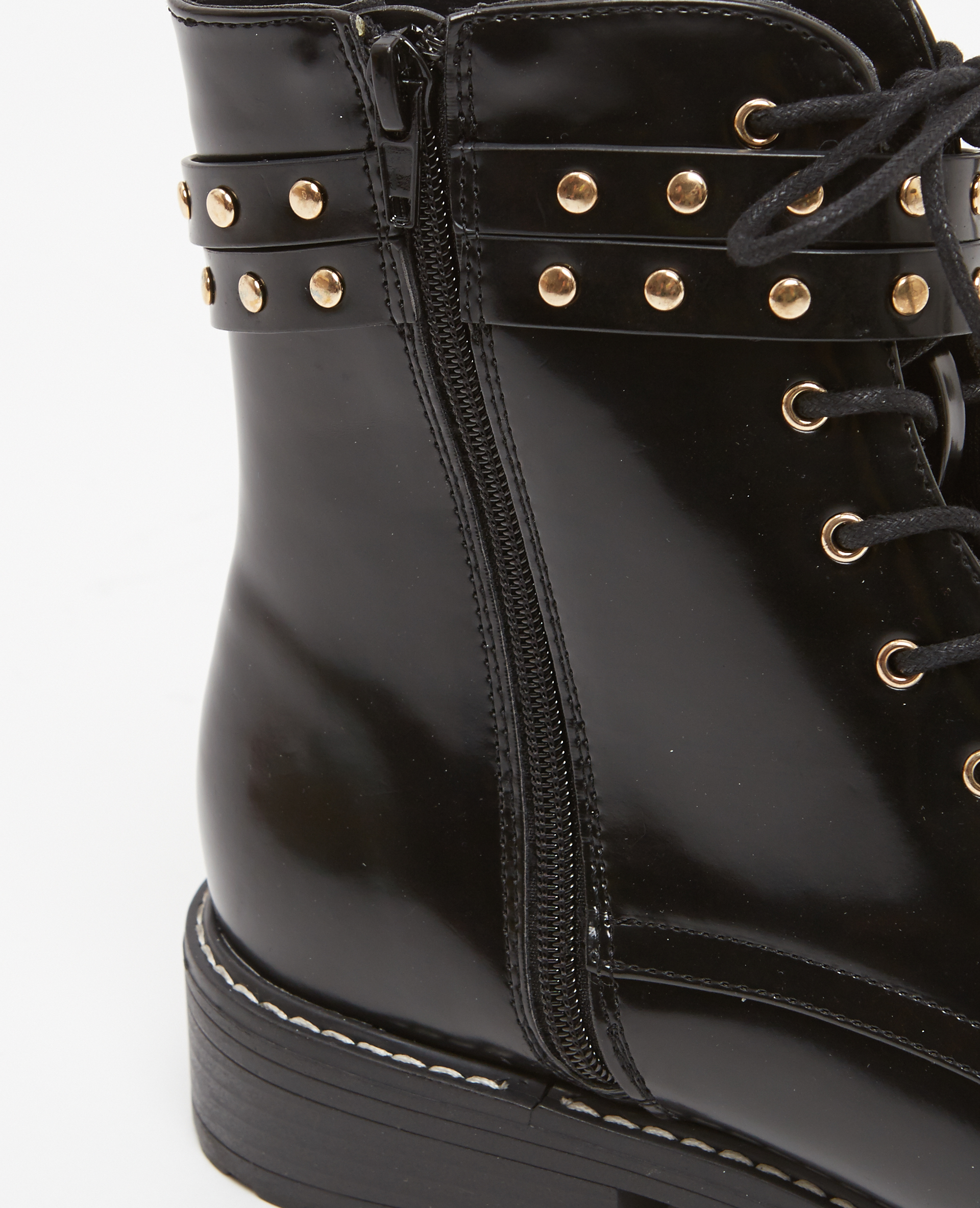 Boots rangers à brides noir - Pimkie