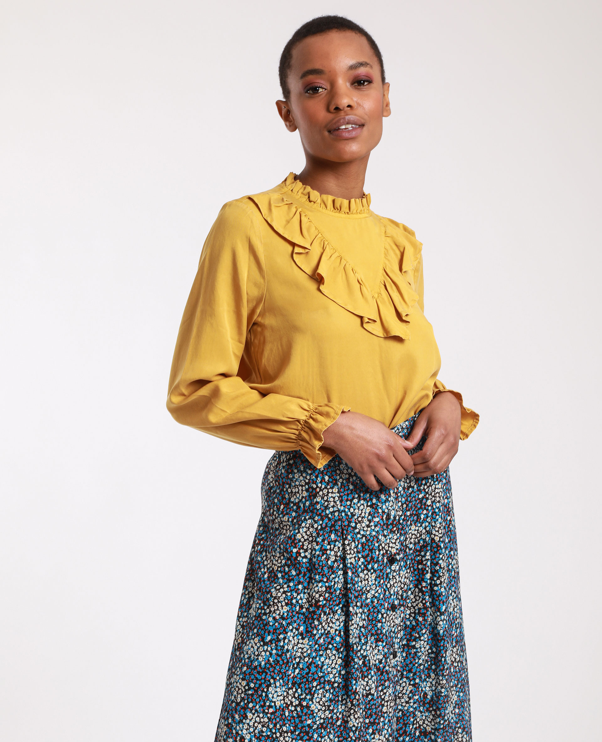 Blouse volantée camel - Pimkie