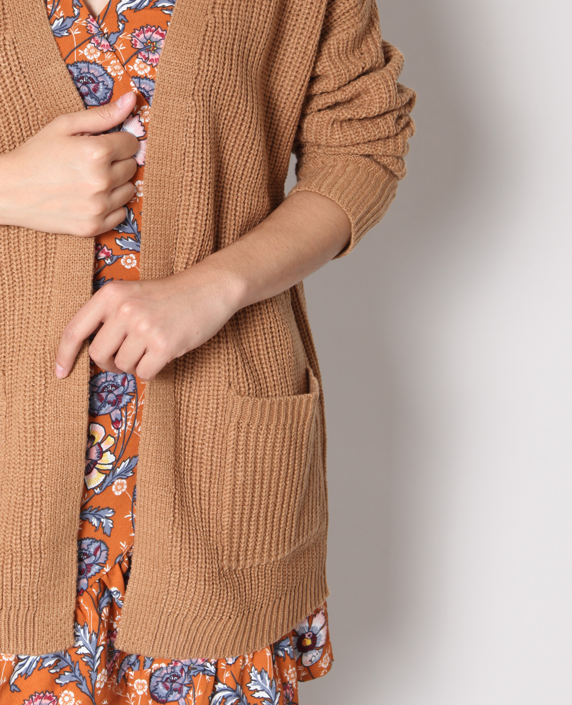 Gilet mi-long beige sable - Pimkie