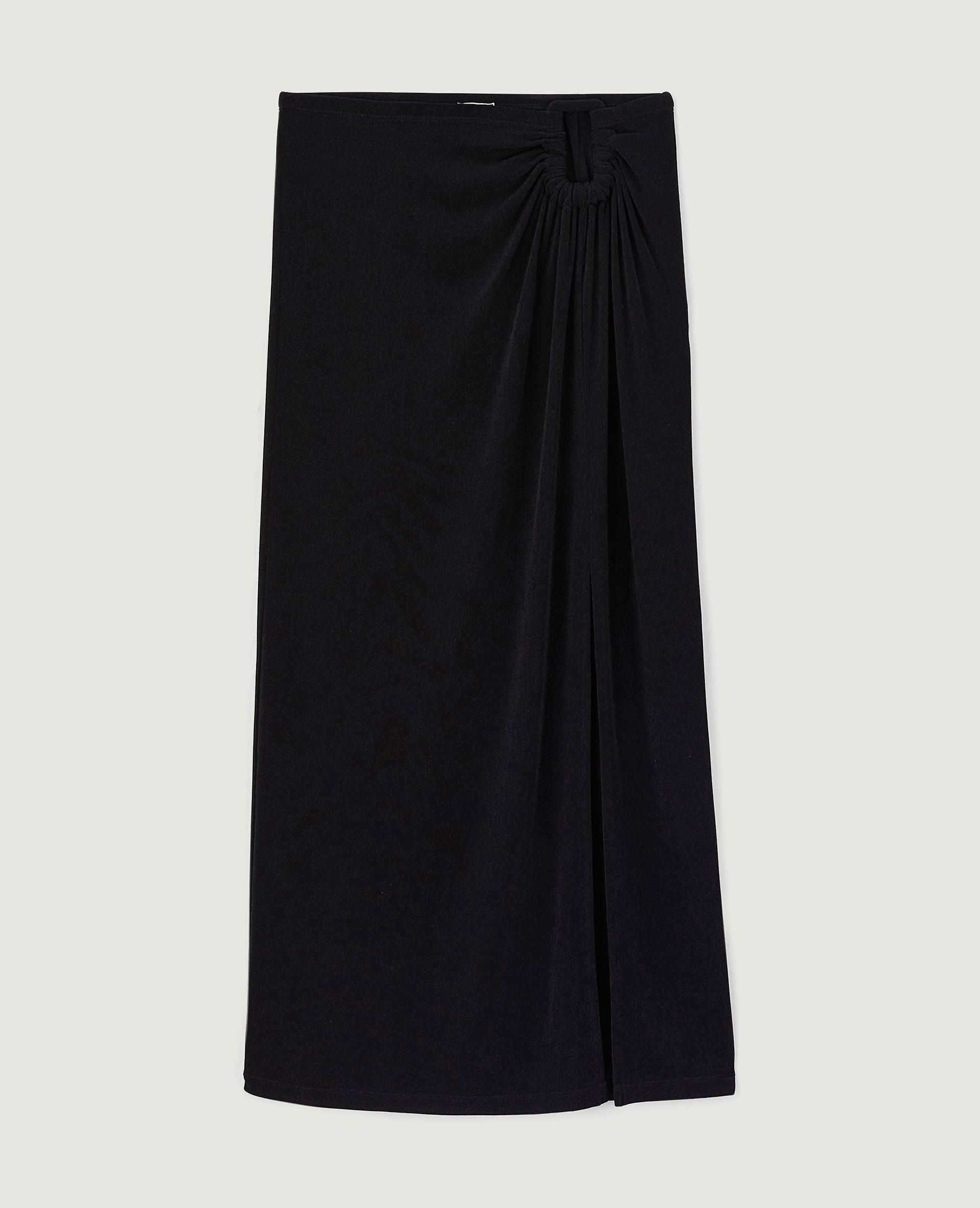 Jupe longue en maille fluide avec boucle noir - Pimkie